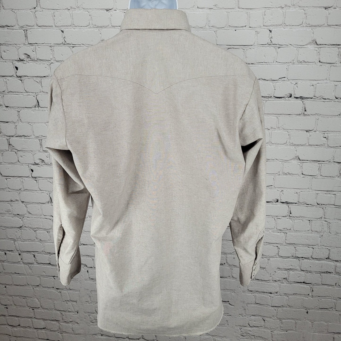Ranch & Town Panhandle Slim Grey Pearl Snap Western Long Sleeve Shirt Size 16-32