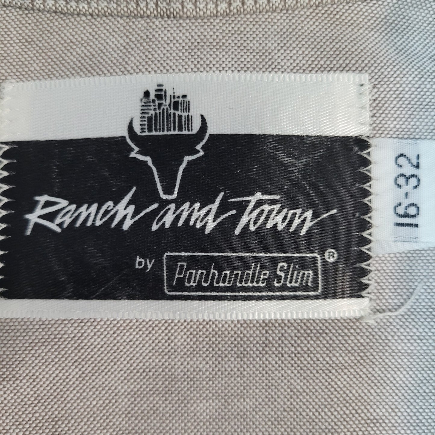 Ranch & Town Panhandle Slim Grey Pearl Snap Western Long Sleeve Shirt Size 16-32