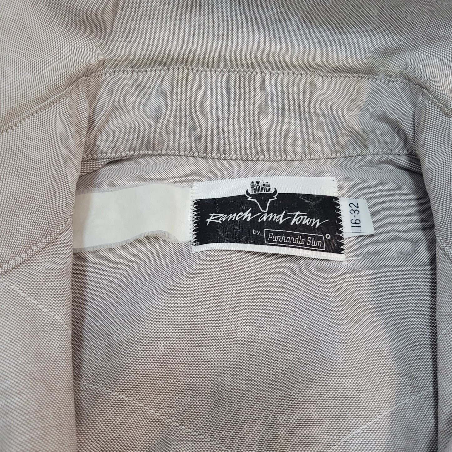 Ranch & Town Panhandle Slim Grey Pearl Snap Western Long Sleeve Shirt Size 16-32