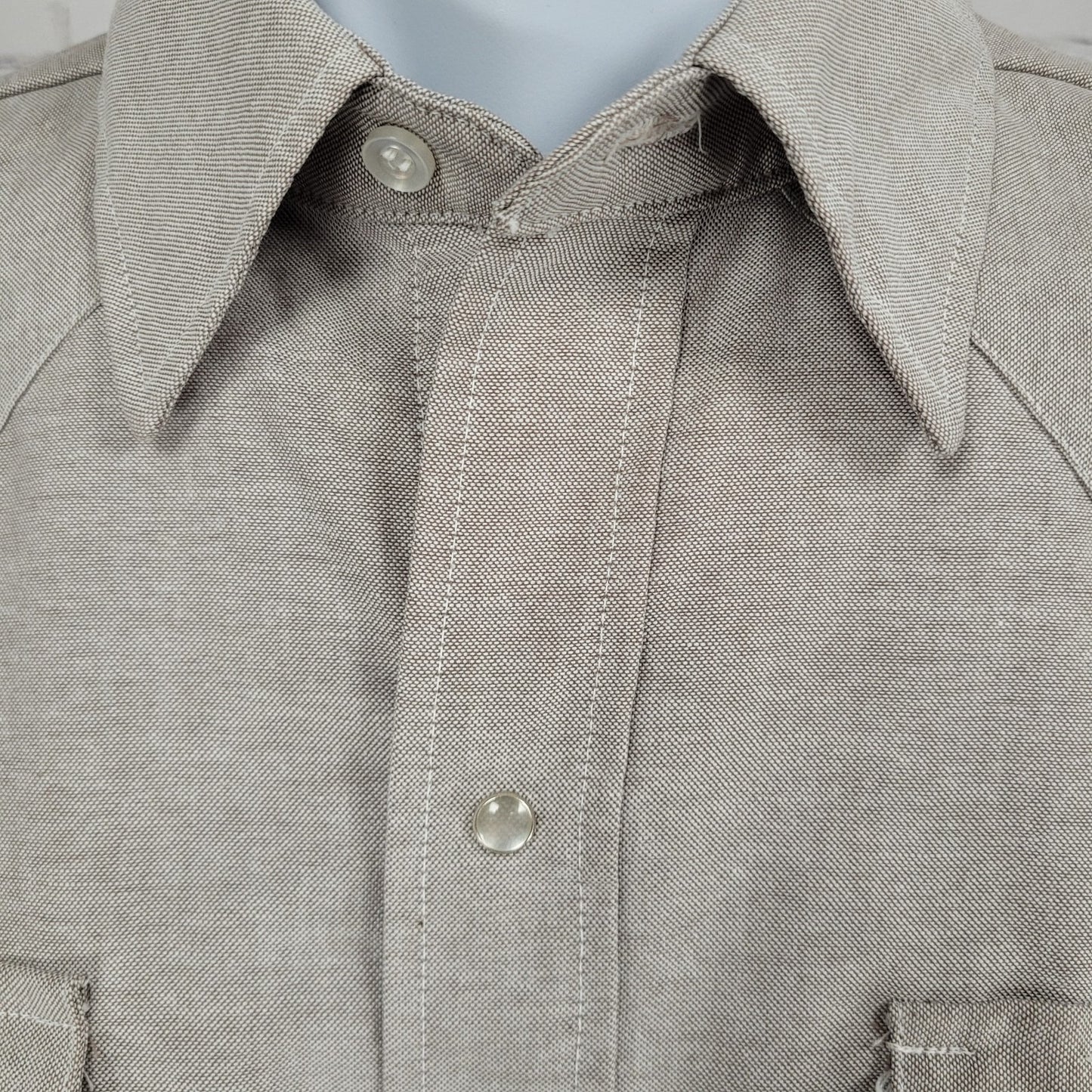 Ranch & Town Panhandle Slim Grey Pearl Snap Western Long Sleeve Shirt Size 16-32