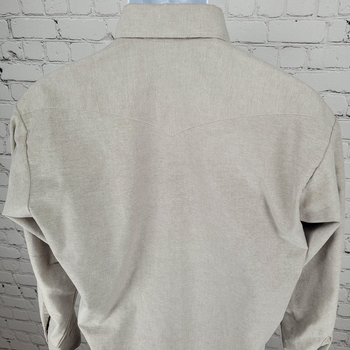 Ranch & Town Panhandle Slim Grey Pearl Snap Western Long Sleeve Shirt Size 16-32