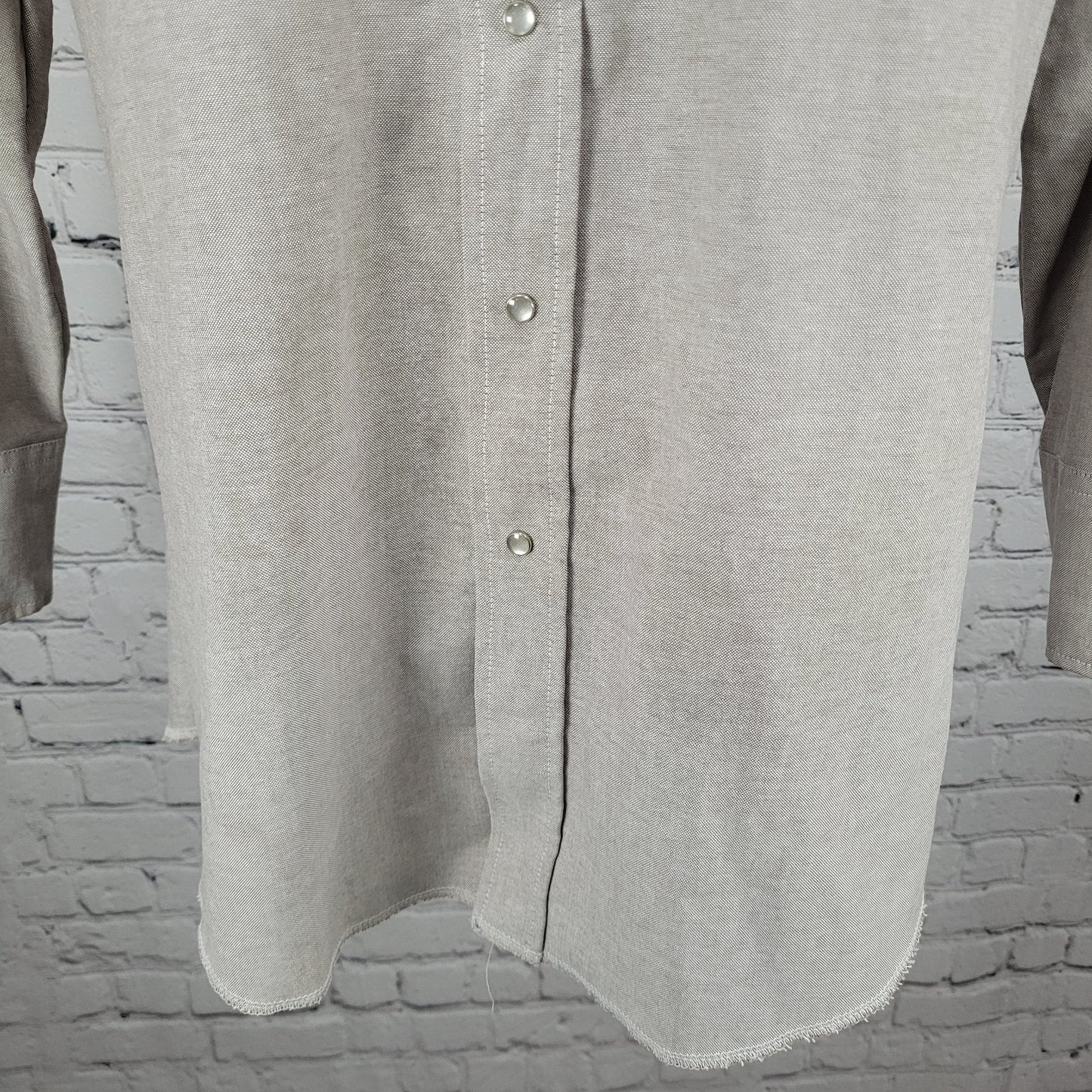 Ranch & Town Panhandle Slim Grey Pearl Snap Western Long Sleeve Shirt Size 16-32
