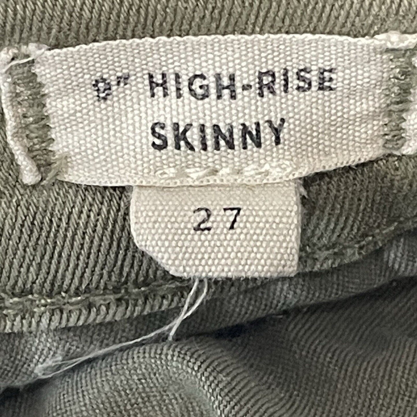 Madewell Green 9” High Rise Skinny Jeans Lightweight Stretch Size 27 (27x26.5)