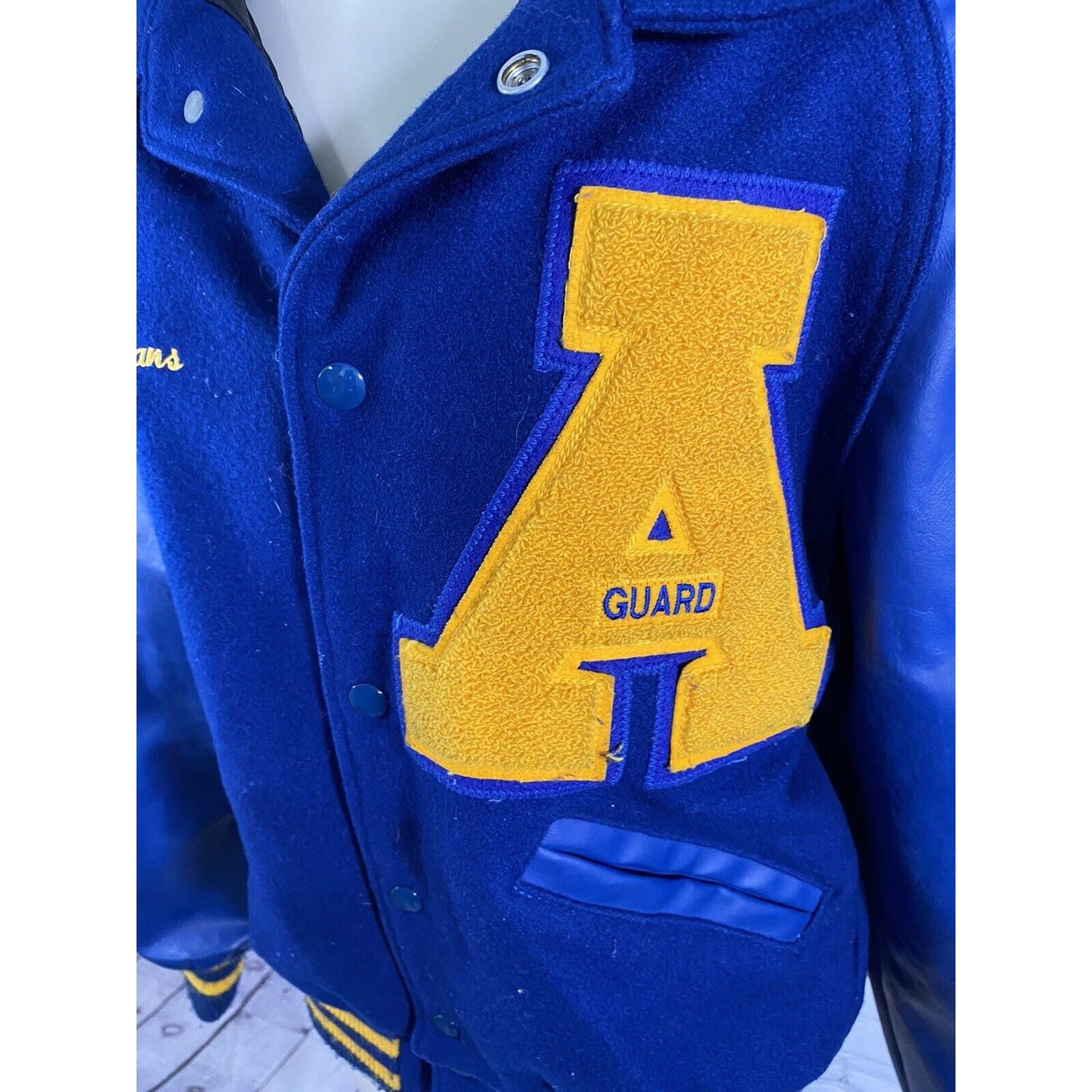Neff Blue Yellow Wool Blend Color Guard Class of 2014 Letterman Jacket Small S