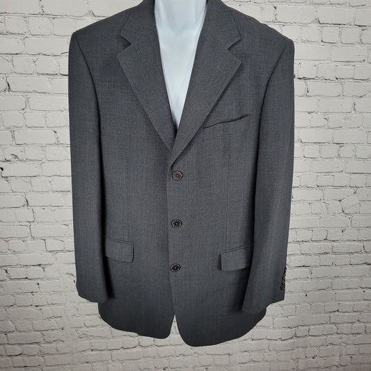 Brooks Brothers Grey 346 Wool Stretch 3 Button Notch Blazer Sport Coat Size 40L