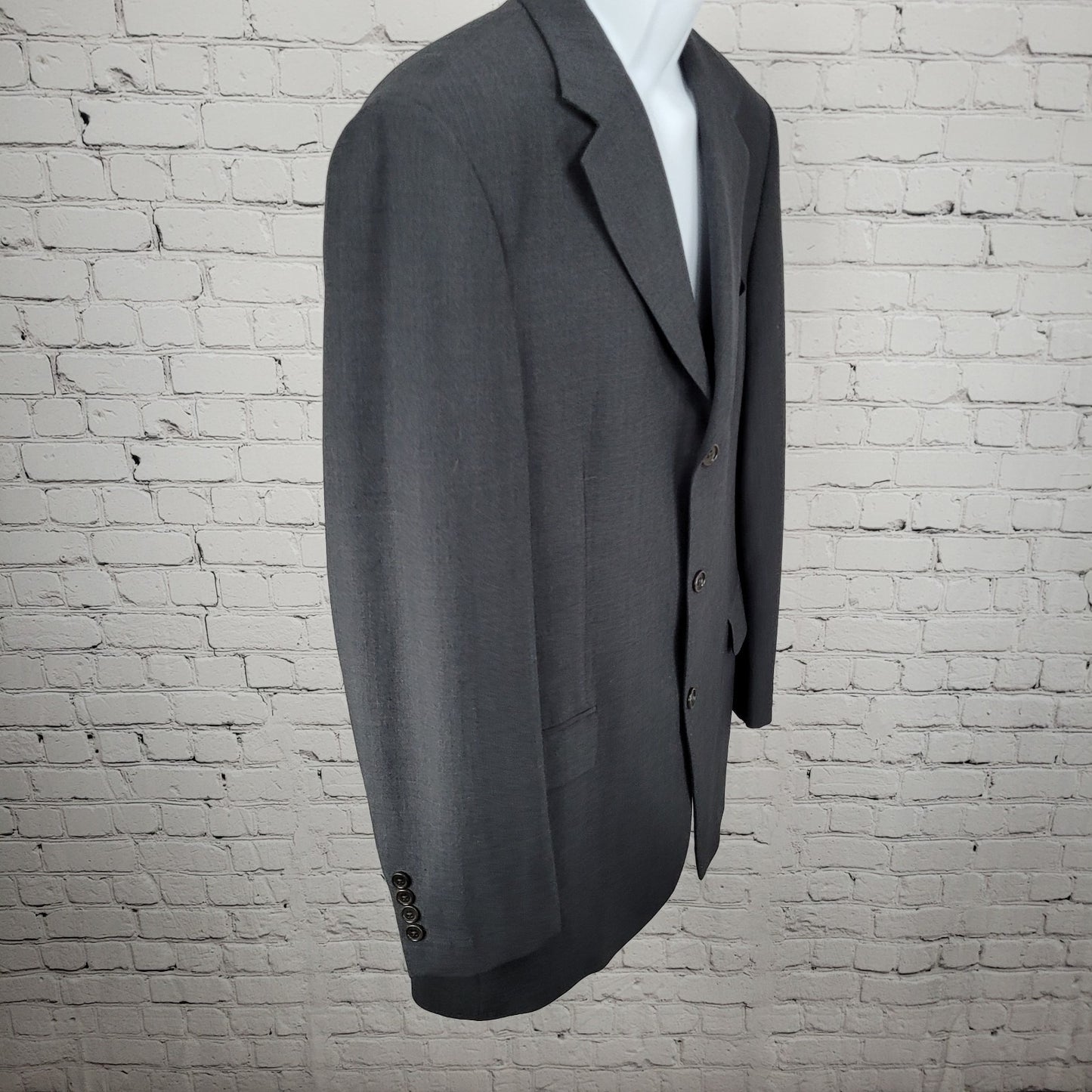 Brooks Brothers Grey 346 Wool Stretch 3 Button Notch Blazer Sport Coat Size 40L