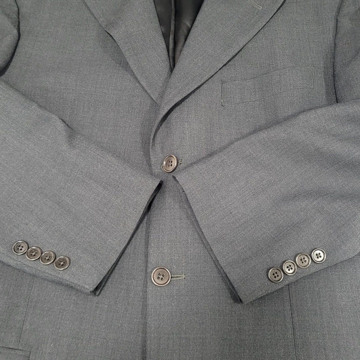 Brooks Brothers Grey 346 Wool Stretch 3 Button Notch Blazer Sport Coat Size 40L