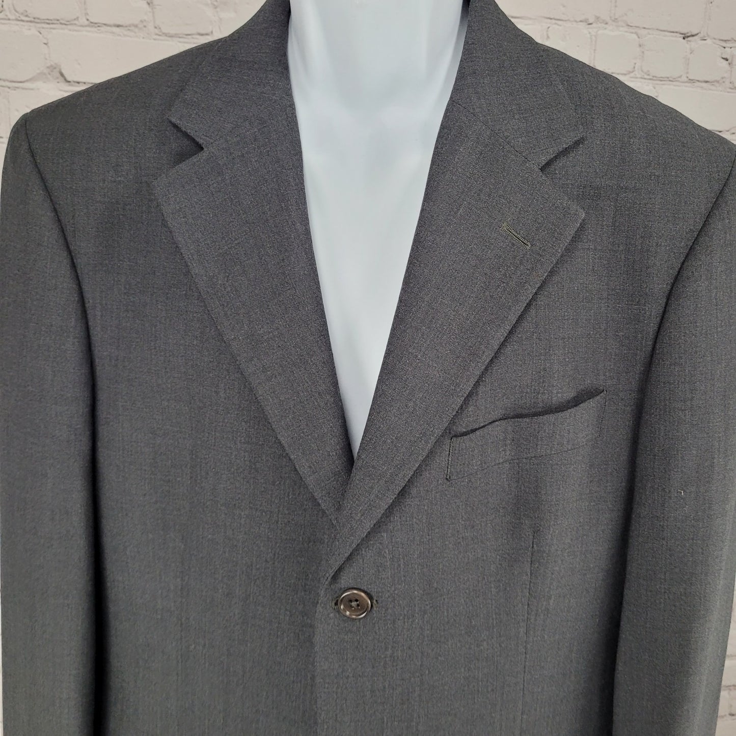 Brooks Brothers Grey 346 Wool Stretch 3 Button Notch Blazer Sport Coat Size 40L