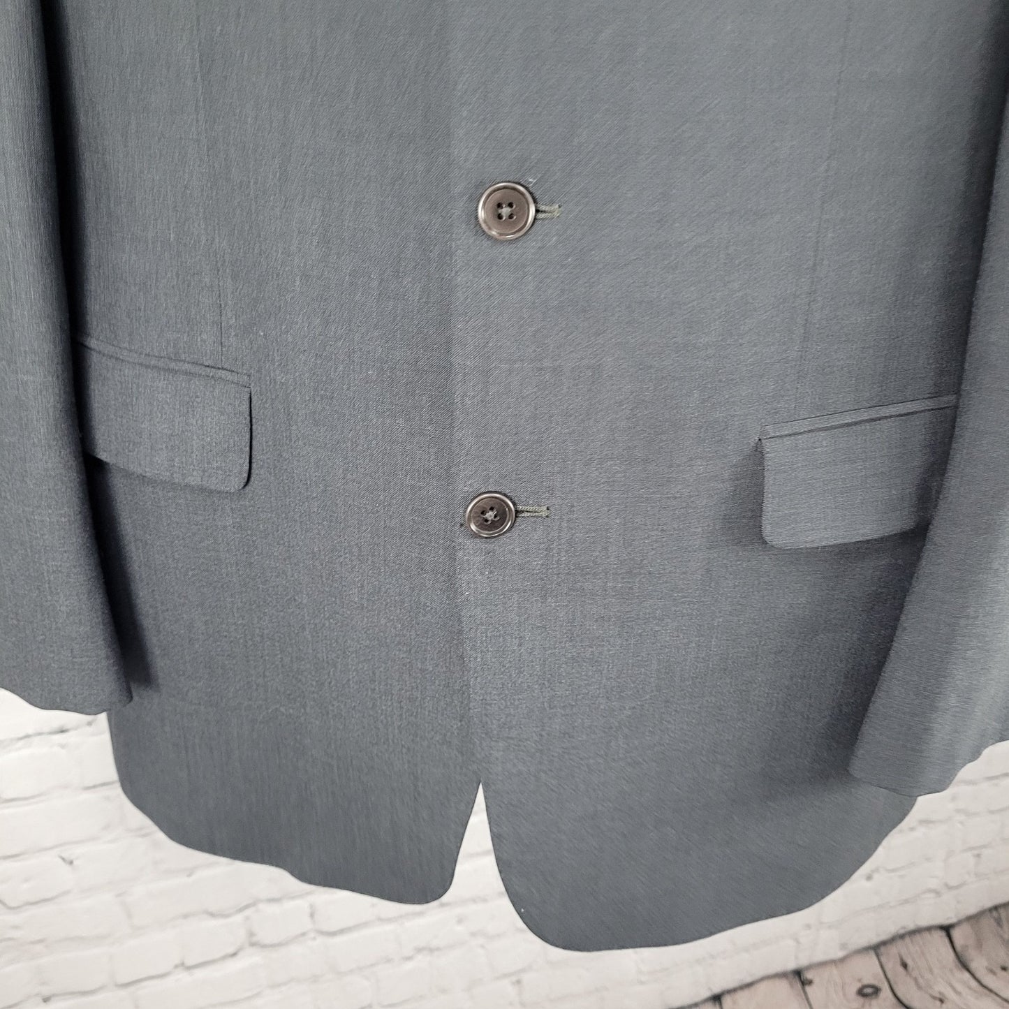 Brooks Brothers Grey 346 Wool Stretch 3 Button Notch Blazer Sport Coat Size 40L