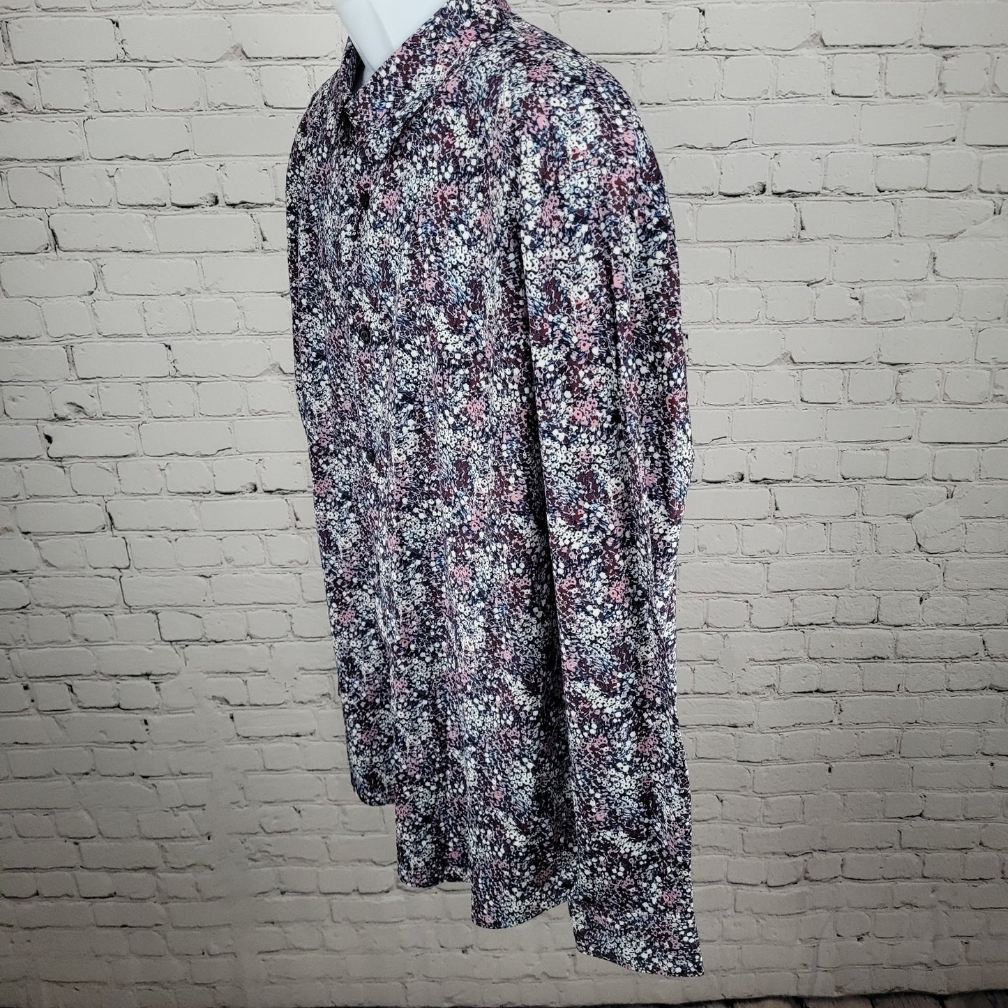 NWT Perry Ellis Multicolor Floral Stretch Button Up Long Sleeve Shirt Size 3XLT