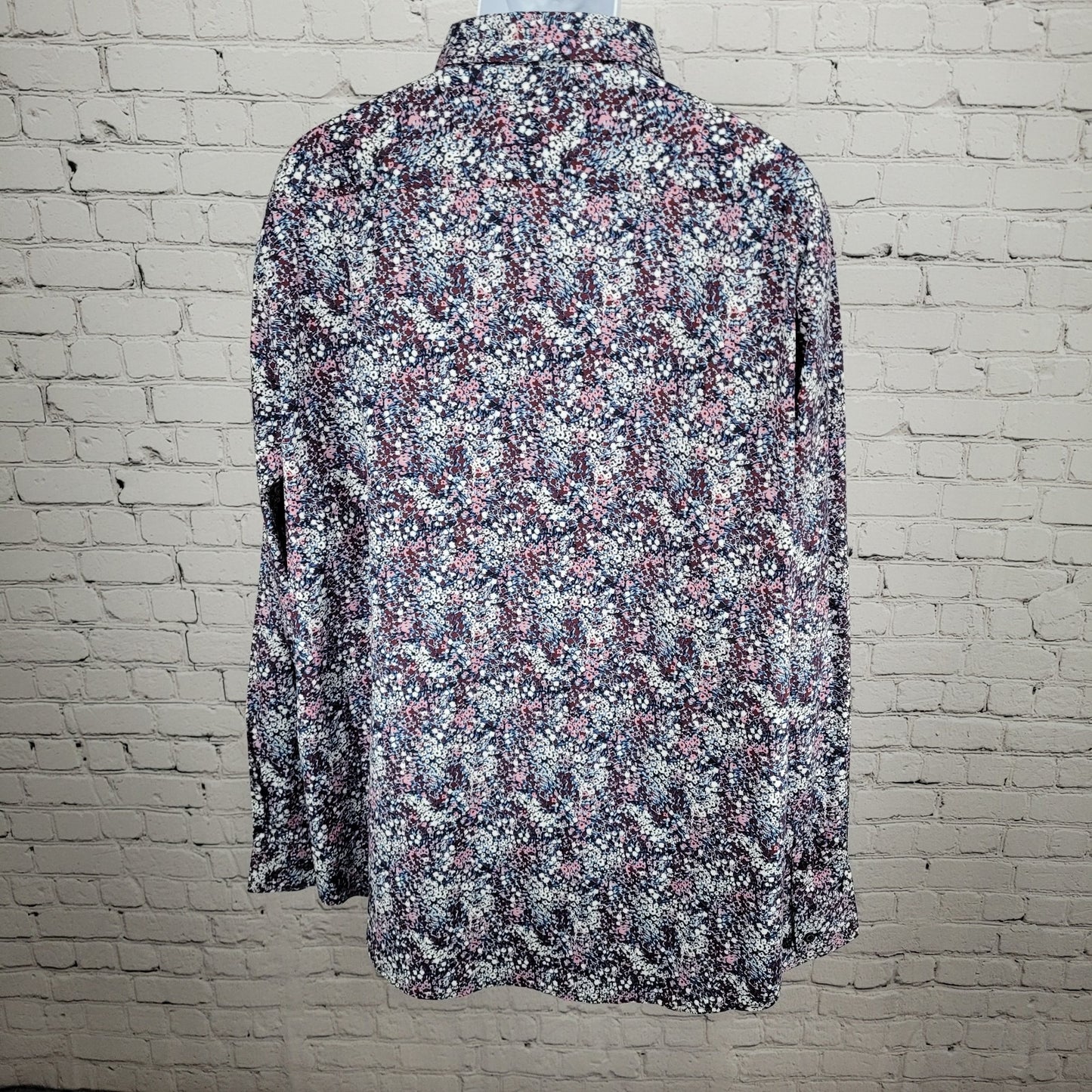 NWT Perry Ellis Multicolor Floral Stretch Button Up Long Sleeve Shirt Size 3XLT