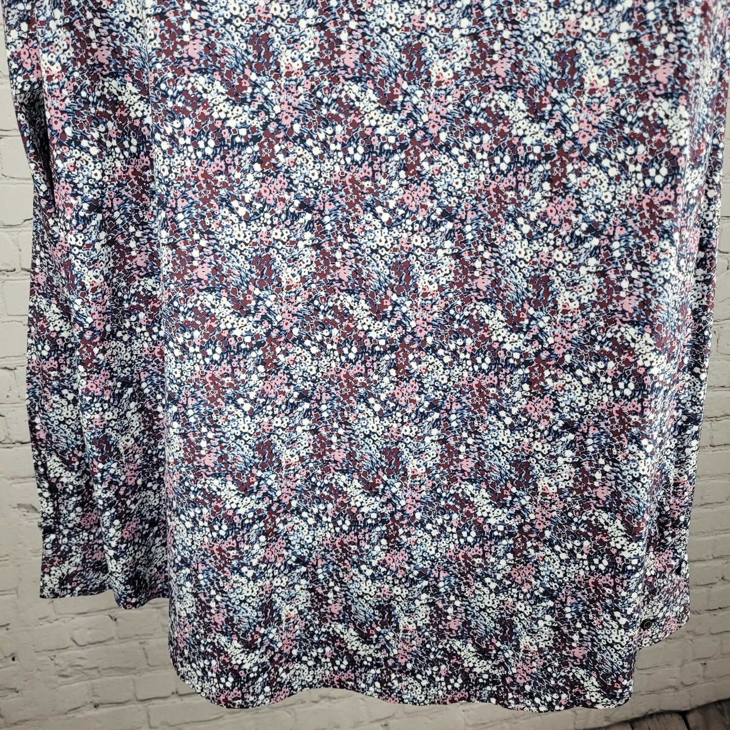NWT Perry Ellis Multicolor Floral Stretch Button Up Long Sleeve Shirt Size 3XLT