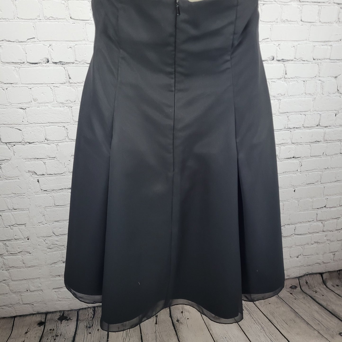 Modern Maids Mary’s Import Bridal's Black Backless Halter A Line Midi Dress 14