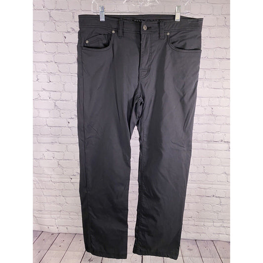 Prana Breathe Black Stretch Straight Leg Mid Rise Slim Fit Pants Women’s W32 I30