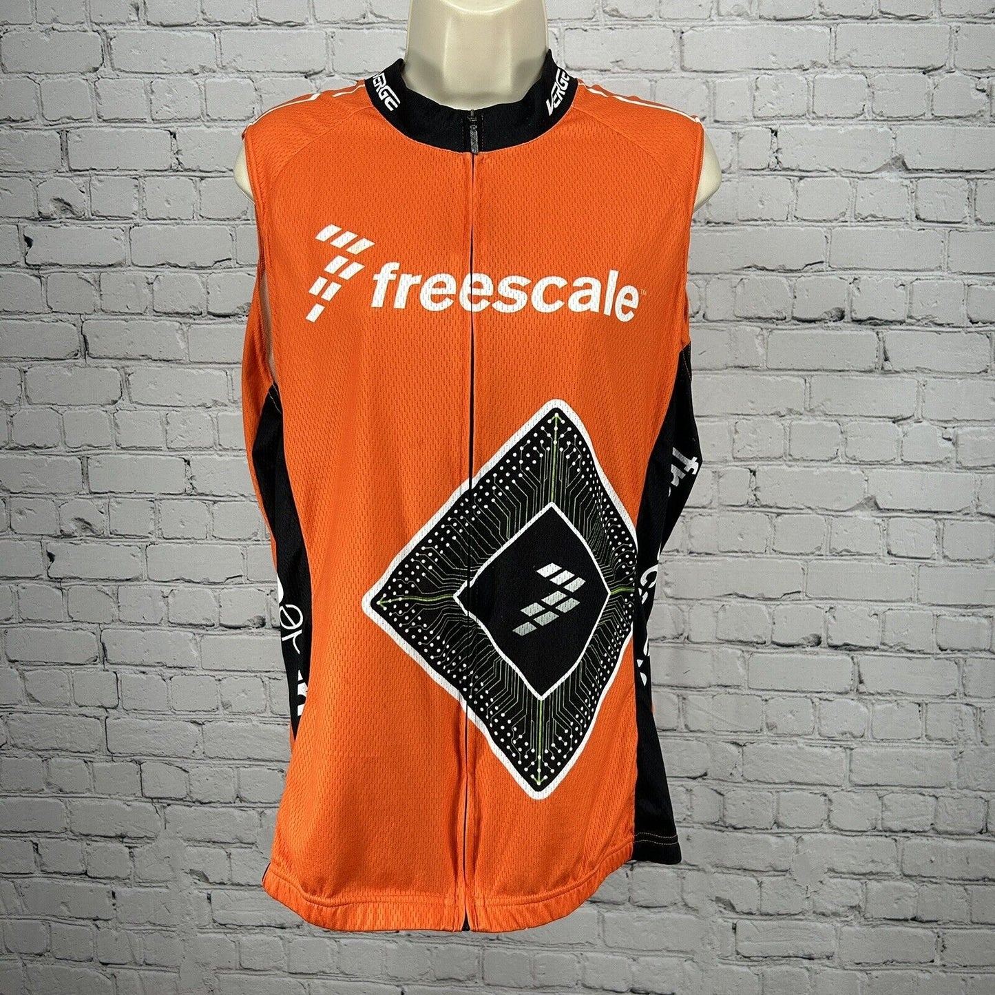 Verge Elite Orange Freescale Sleeveless Zip Up Bicycle Jersey Women’s Size 3XL
