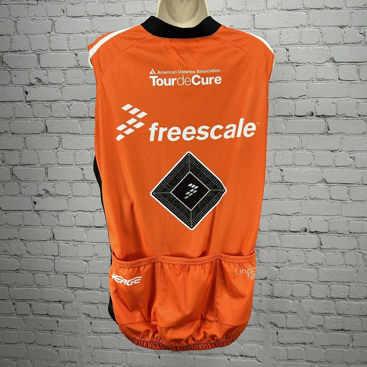 Verge Elite Orange Freescale Sleeveless Zip Up Bicycle Jersey Women’s Size 3XL
