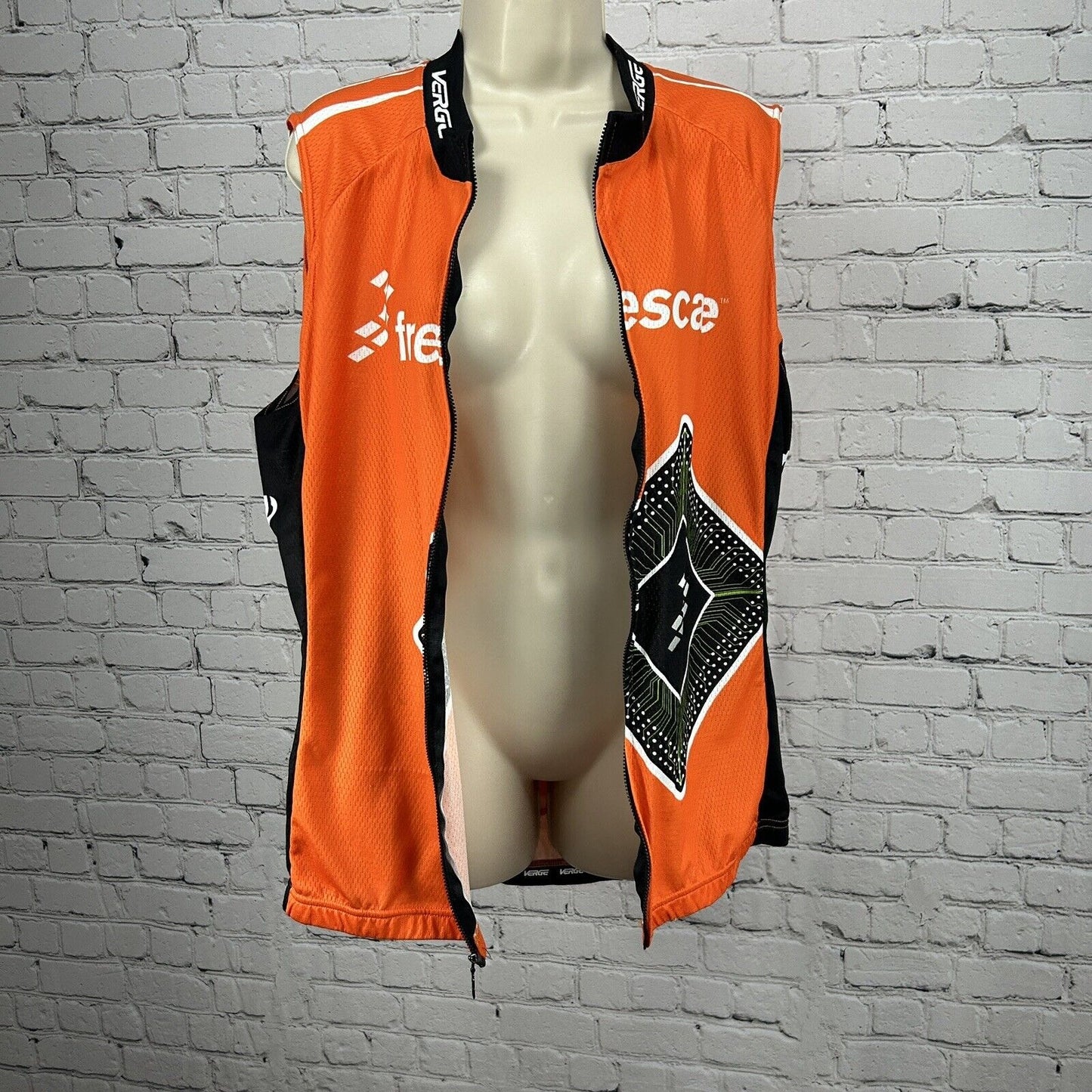 Verge Elite Orange Freescale Sleeveless Zip Up Bicycle Jersey Women’s Size 3XL