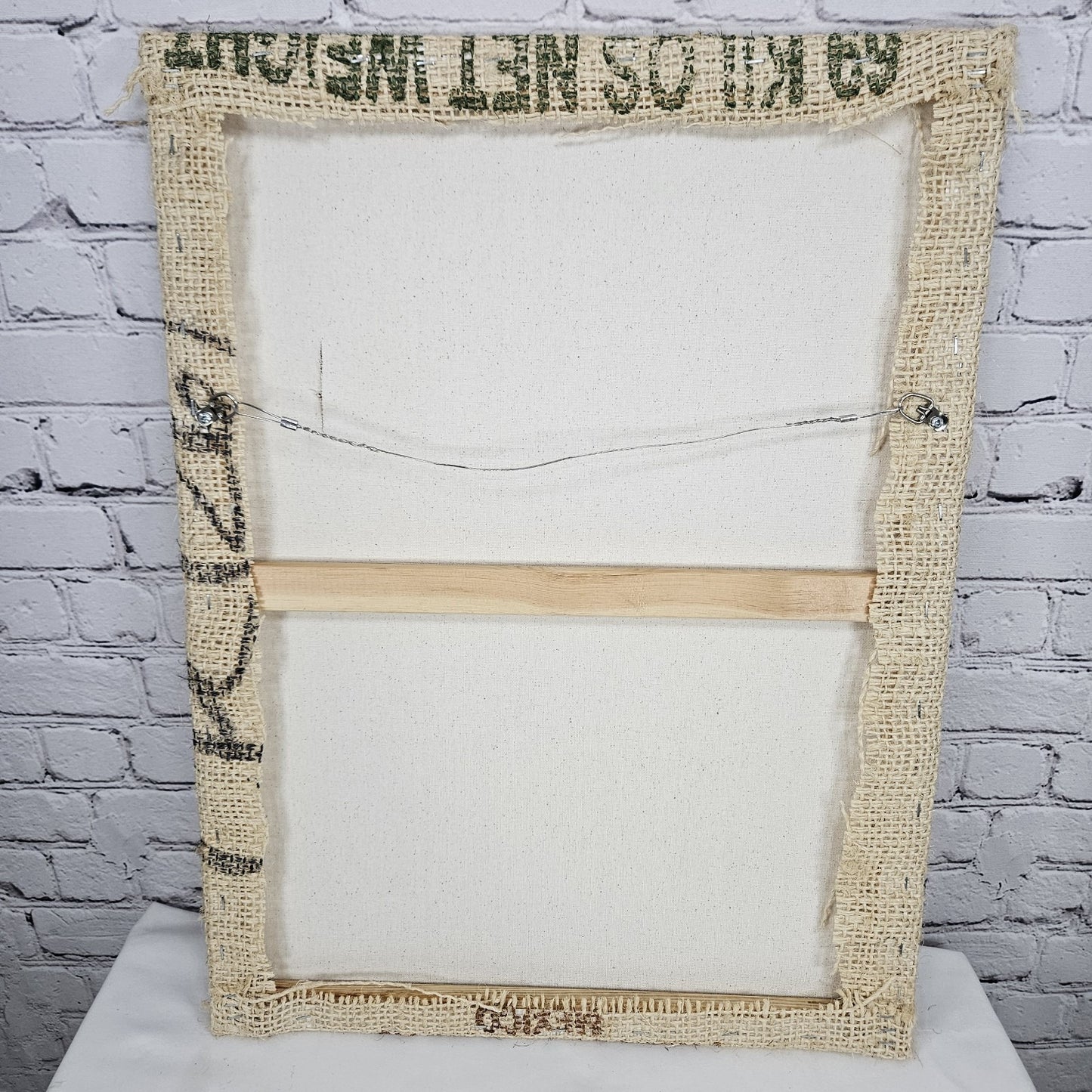 Maya Vinic Coffee Authentic Burlap Sack Wrapped Canvas Wood Framed Art 24x18