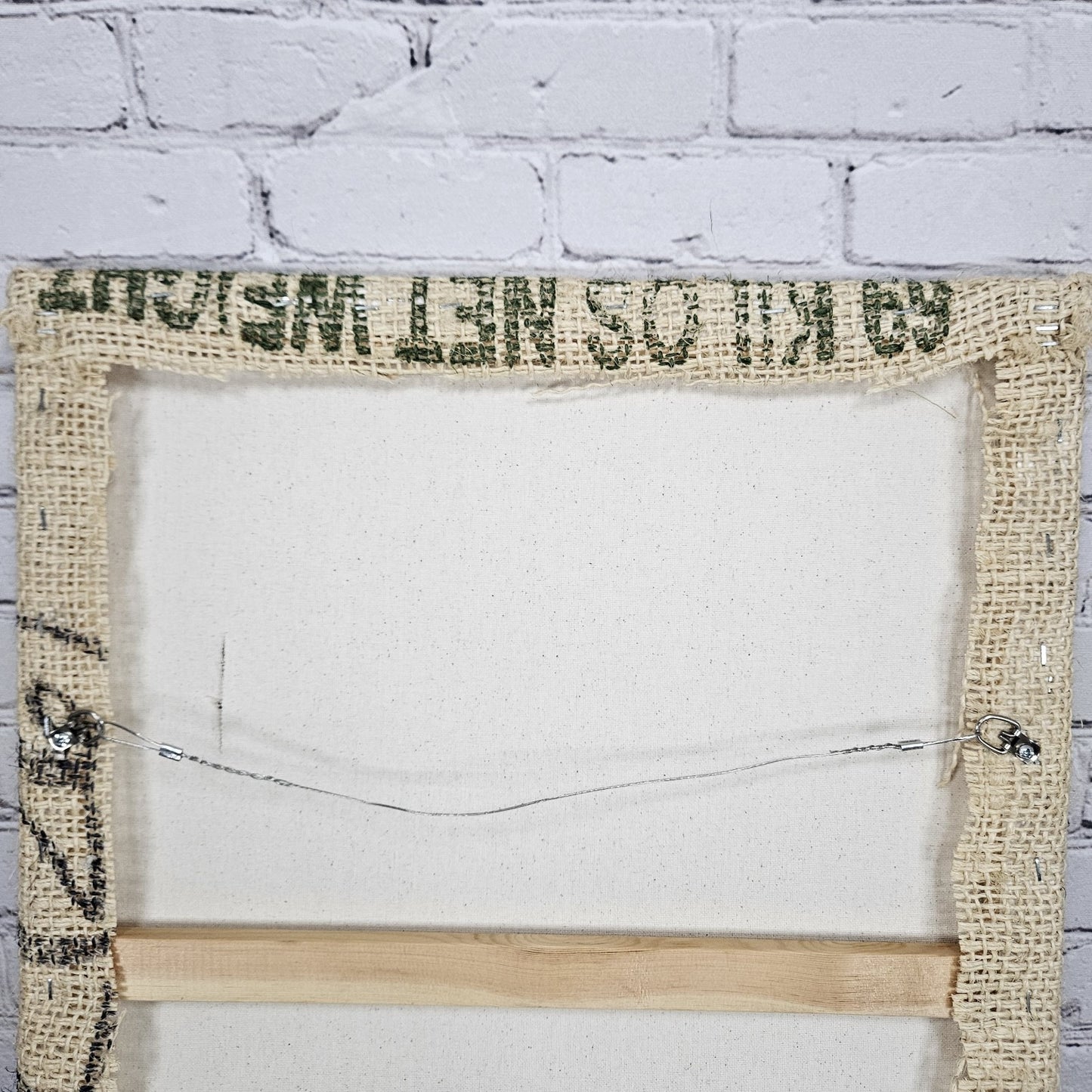 Maya Vinic Coffee Authentic Burlap Sack Wrapped Canvas Wood Framed Art 24x18