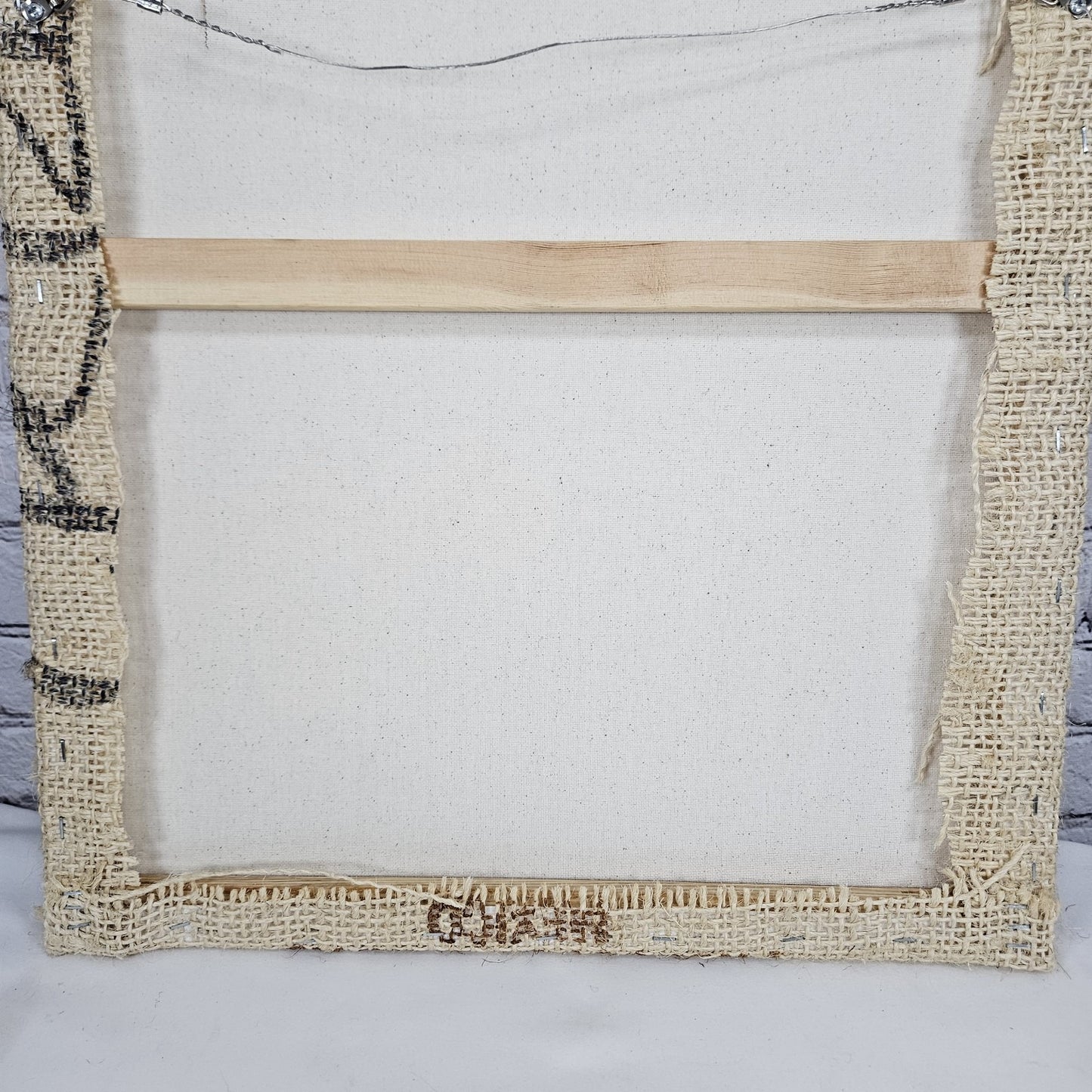 Maya Vinic Coffee Authentic Burlap Sack Wrapped Canvas Wood Framed Art 24x18