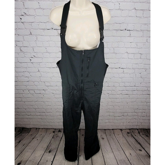 VTG OSSI Black Zip Adjustable Insulated Stretch Panel Snow Ski Bib Size Medium M
