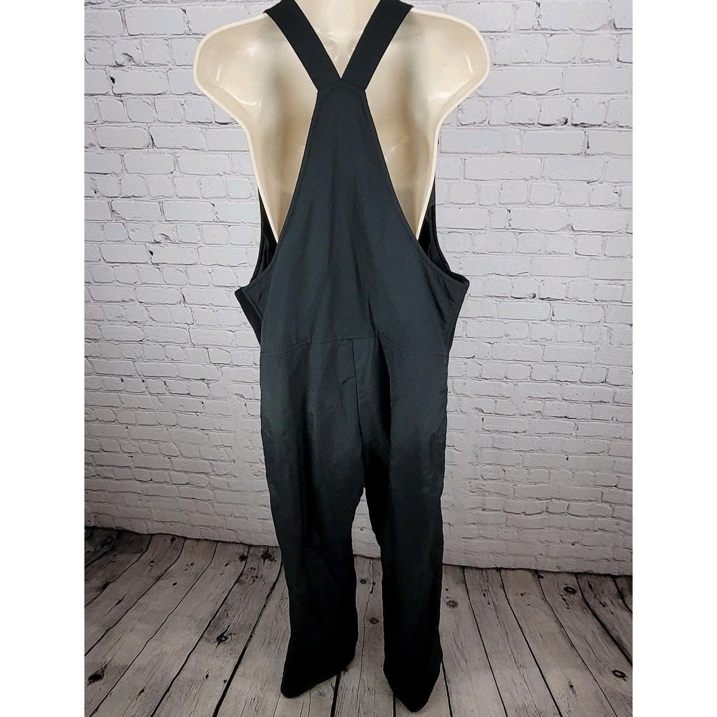 VTG OSSI Black Zip Adjustable Insulated Stretch Panel Snow Ski Bib Size Medium M