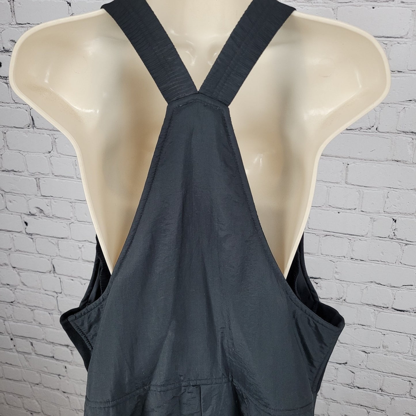 VTG OSSI Black Zip Adjustable Insulated Stretch Panel Snow Ski Bib Size Medium M