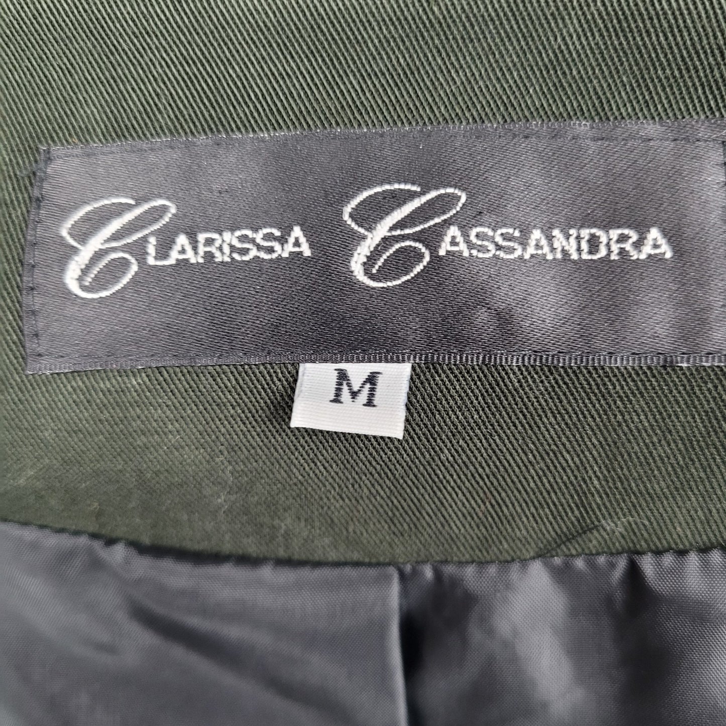 VTG Clarissa Cassandra Green Embroidered Floral Retro Crop Jacket USA Medium M