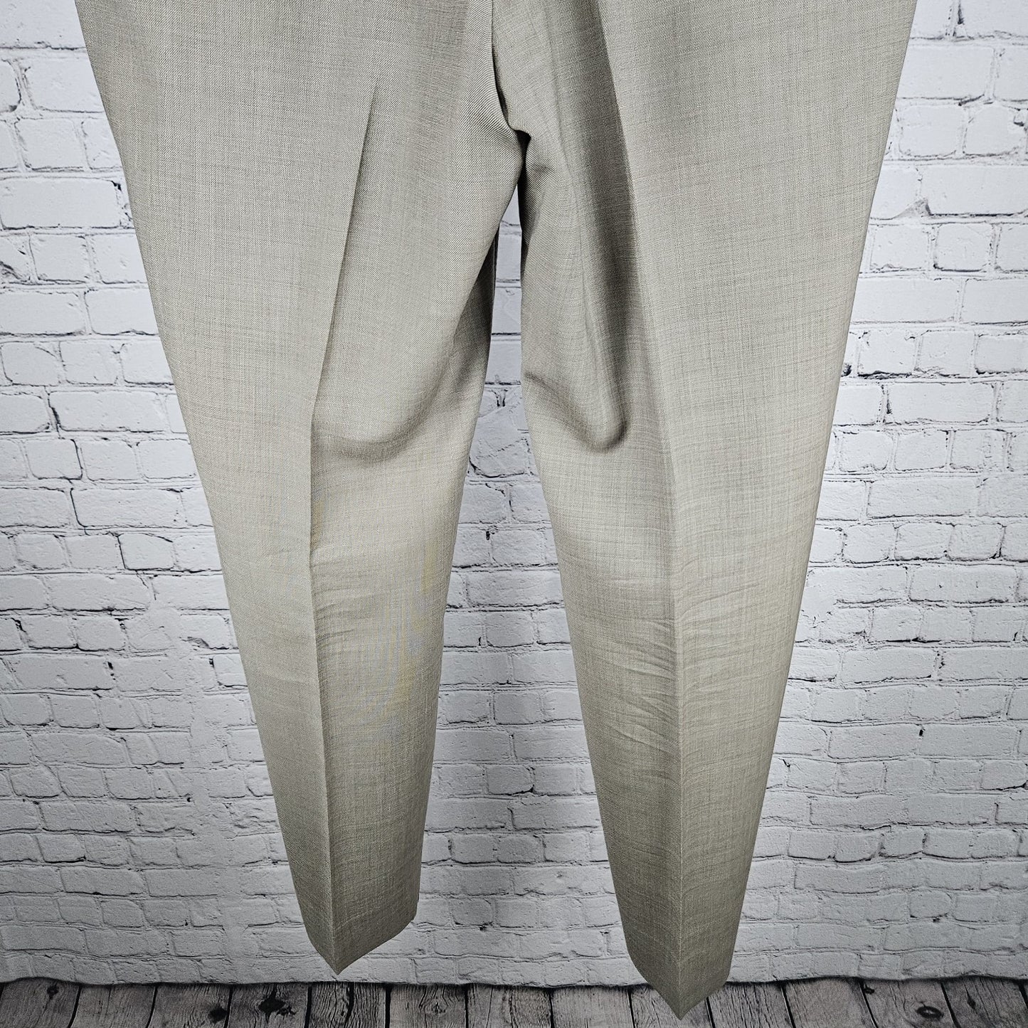 Tommy Hilfiger Tan 100% Wool Flat Front Straight Leg Dress Pants 36x34 *tear