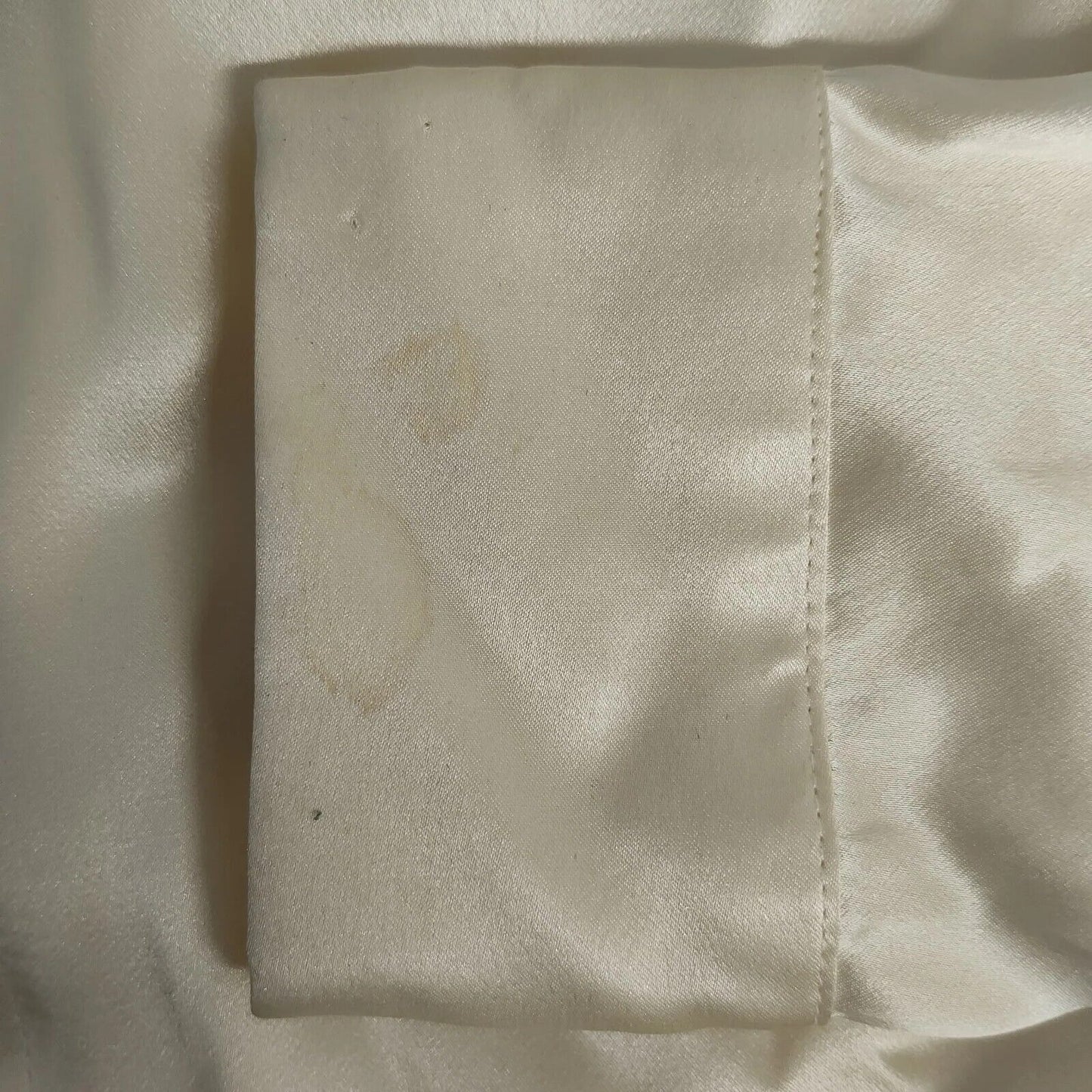 VTG Anne Klein II 100% Silk Cream High Neck Long Sleeve Collared Button Size 8