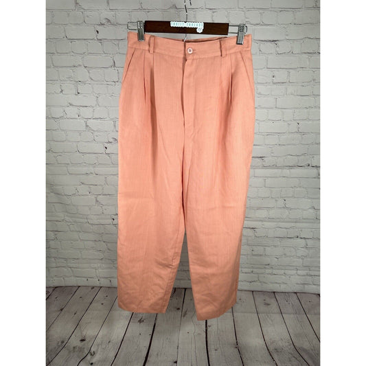 VTG Christy Girl USA Pink Elastic Waist Pleated Trousers Pants 12 (27 x 26)