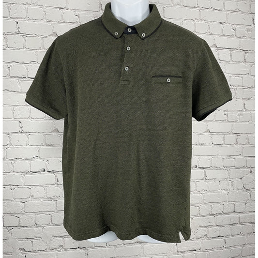 Cactus Man Green Print Button Down Collared Polo Casual Preppy Shirt Size XL