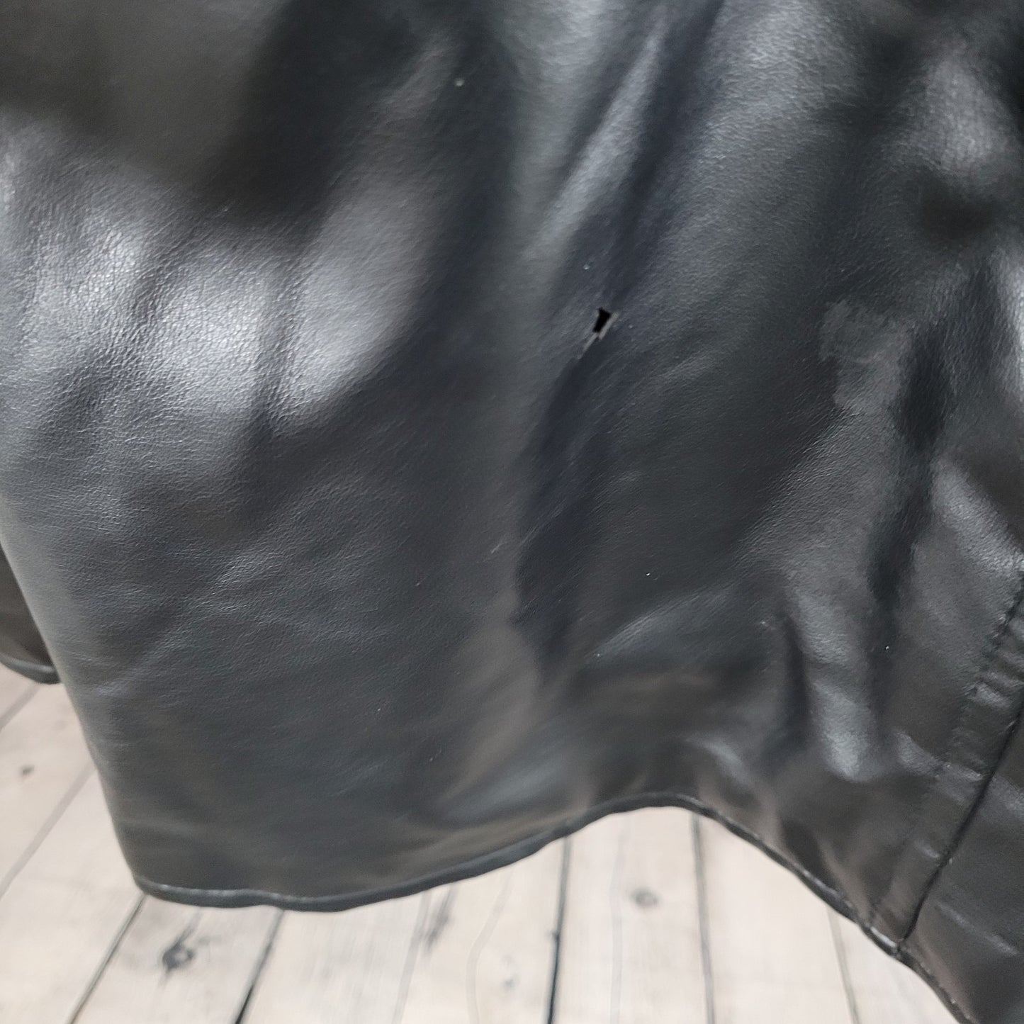 EA Collection Italy Style Black Soft Leather Buttoned Jacket Italy Made Size XXL
