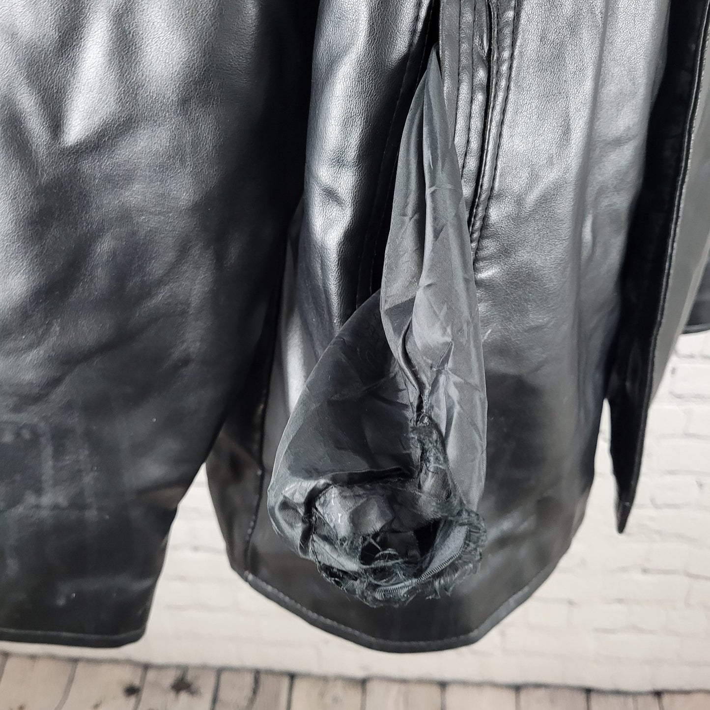 EA Collection Italy Style Black Soft Leather Buttoned Jacket Italy Made Size XXL