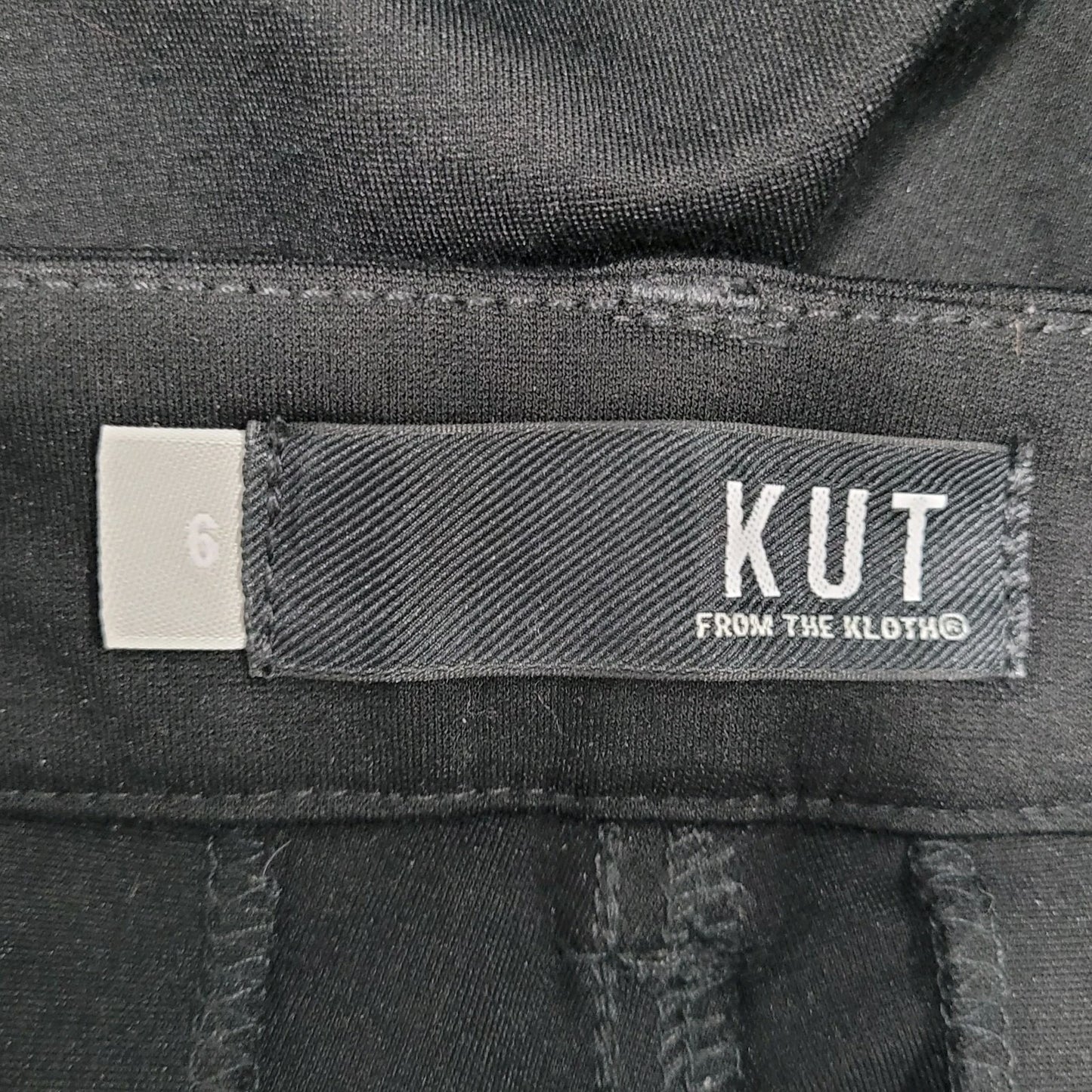 NWT KUT From The Kloth Black Elizabeth Straight Leg Stretch Pants 6 (30x27)
