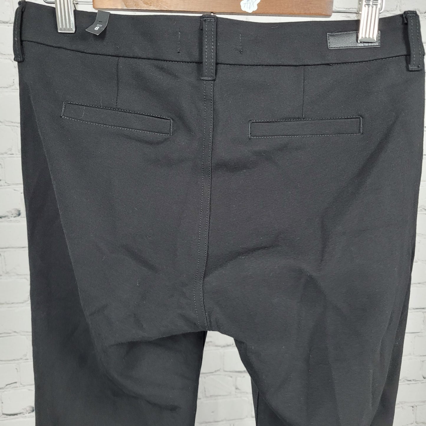 NWT KUT From The Kloth Black Elizabeth Straight Leg Stretch Pants 6 (30x27)