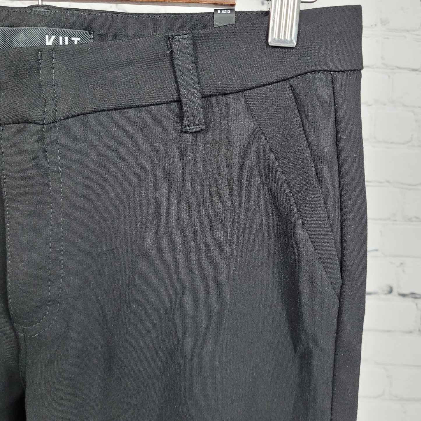 NWT KUT From The Kloth Black Elizabeth Straight Leg Stretch Pants 6 (30x27)