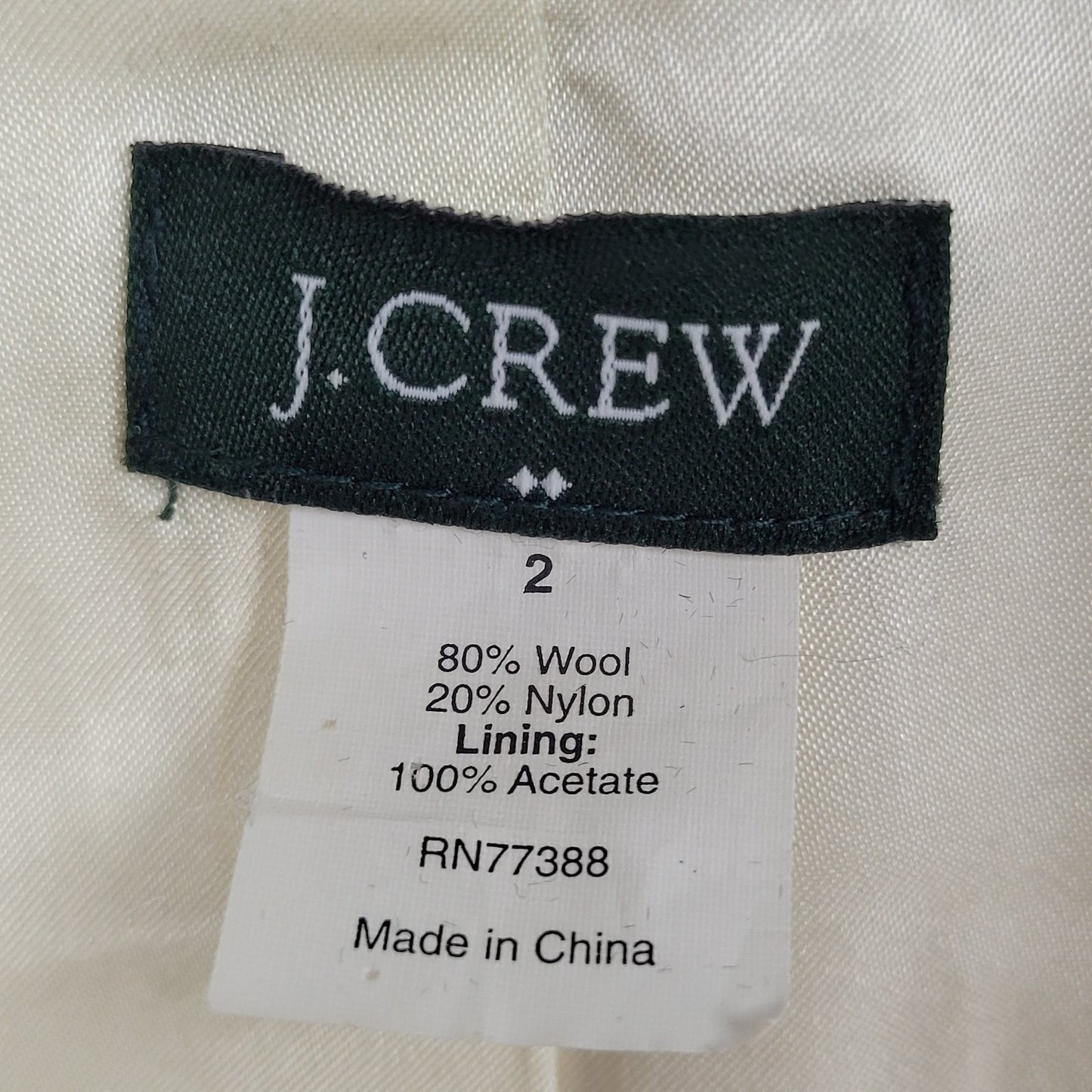 J.CREW Ivory Lady Day Wool Blend Buttoned Pockets Collared Lined Over Coat 2