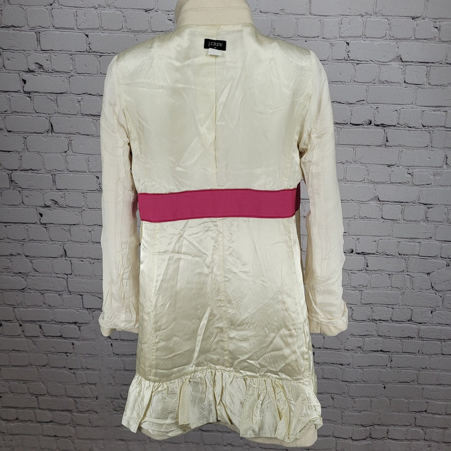 J.CREW Ivory Lady Day Wool Blend Buttoned Pockets Collared Lined Over Coat 2