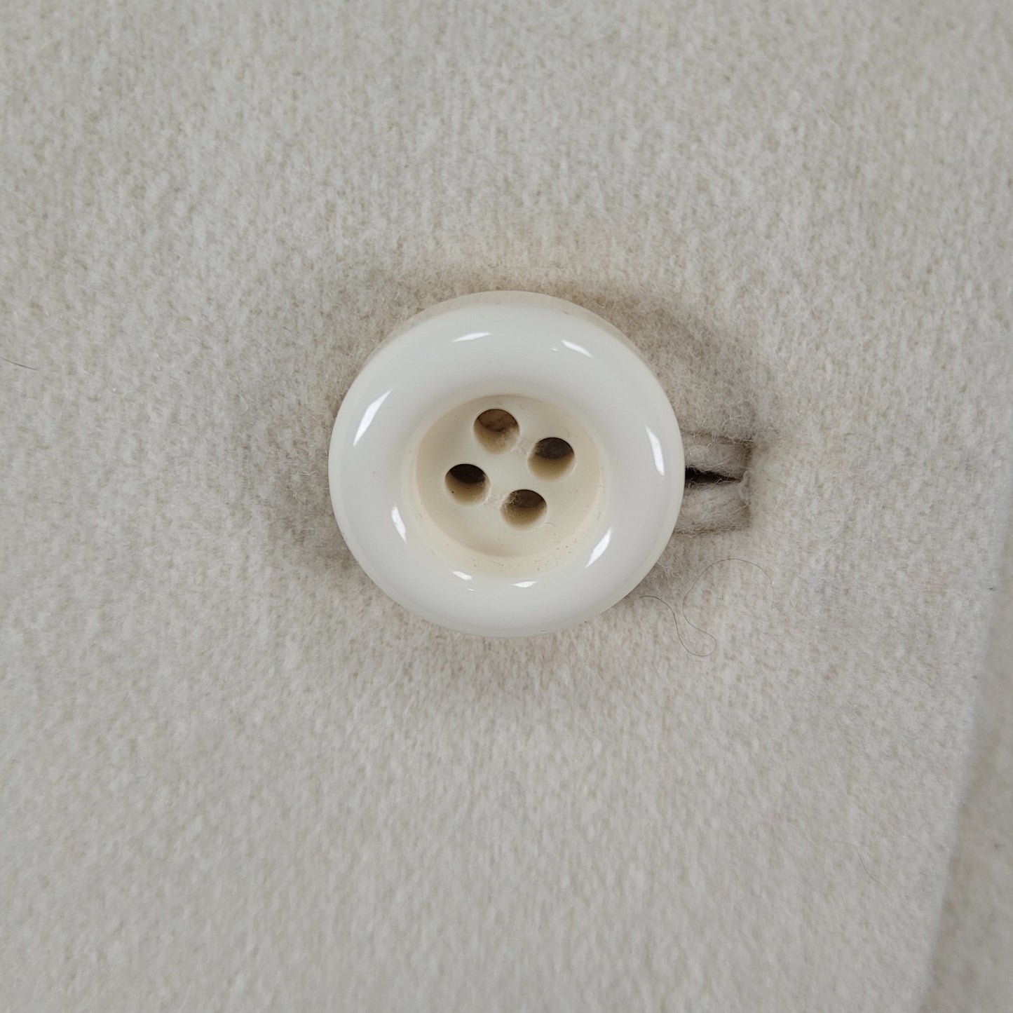 J.CREW Ivory Lady Day Wool Blend Buttoned Pockets Collared Lined Over Coat 2