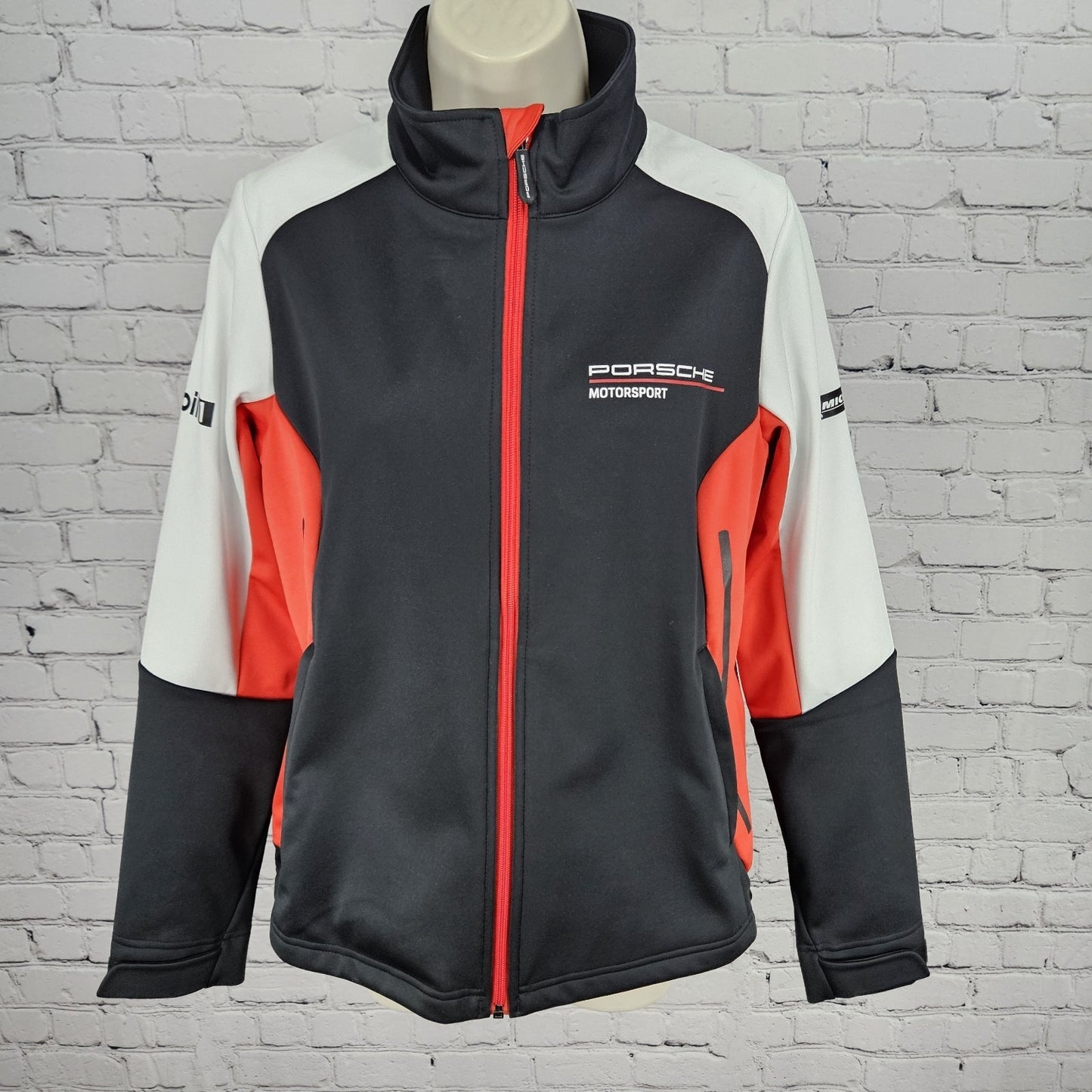 Porsche Driver's Selection Red Black Fleece Lined Waterproof Zip Jacket Small S