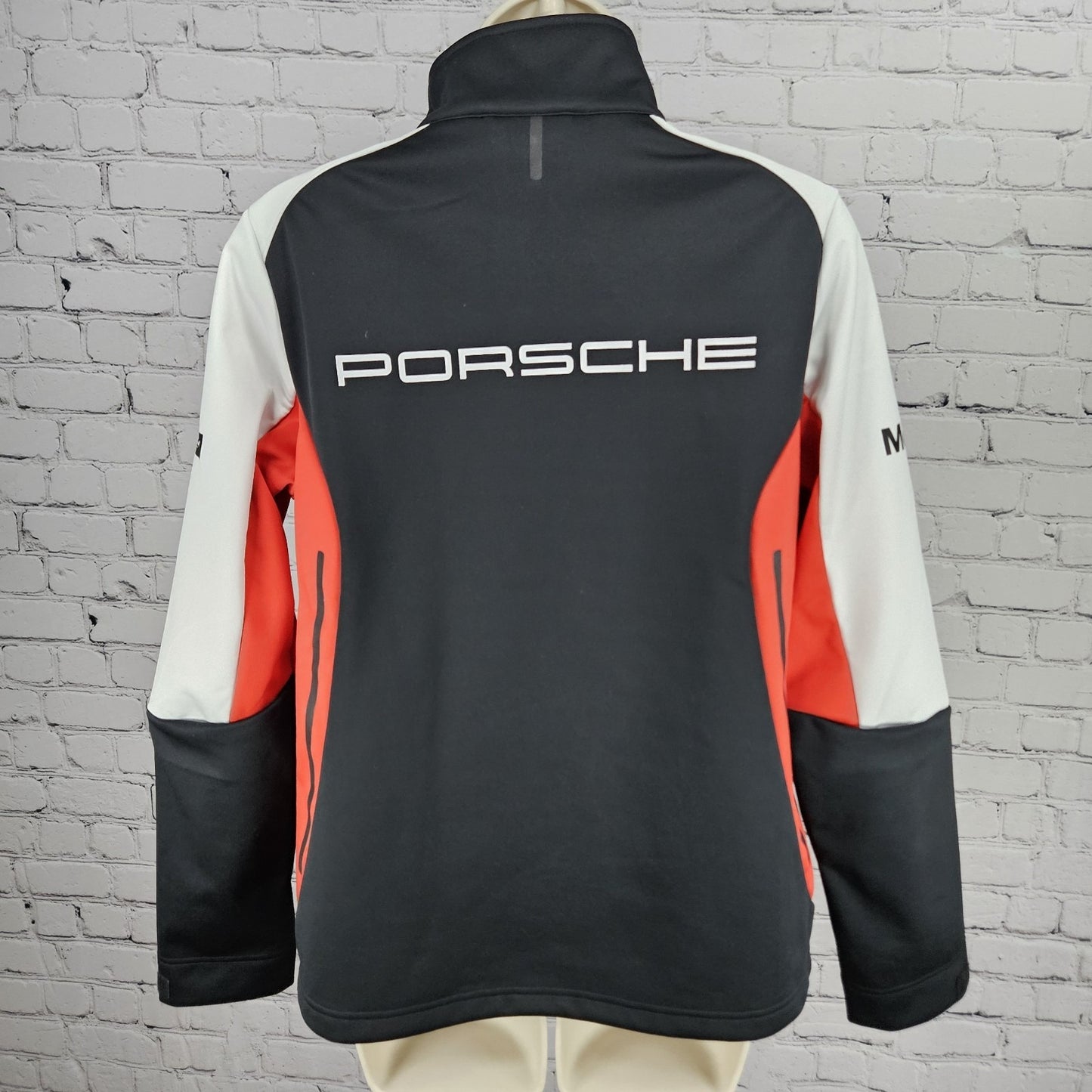 Porsche Driver's Selection Red Black Fleece Lined Waterproof Zip Jacket Small S