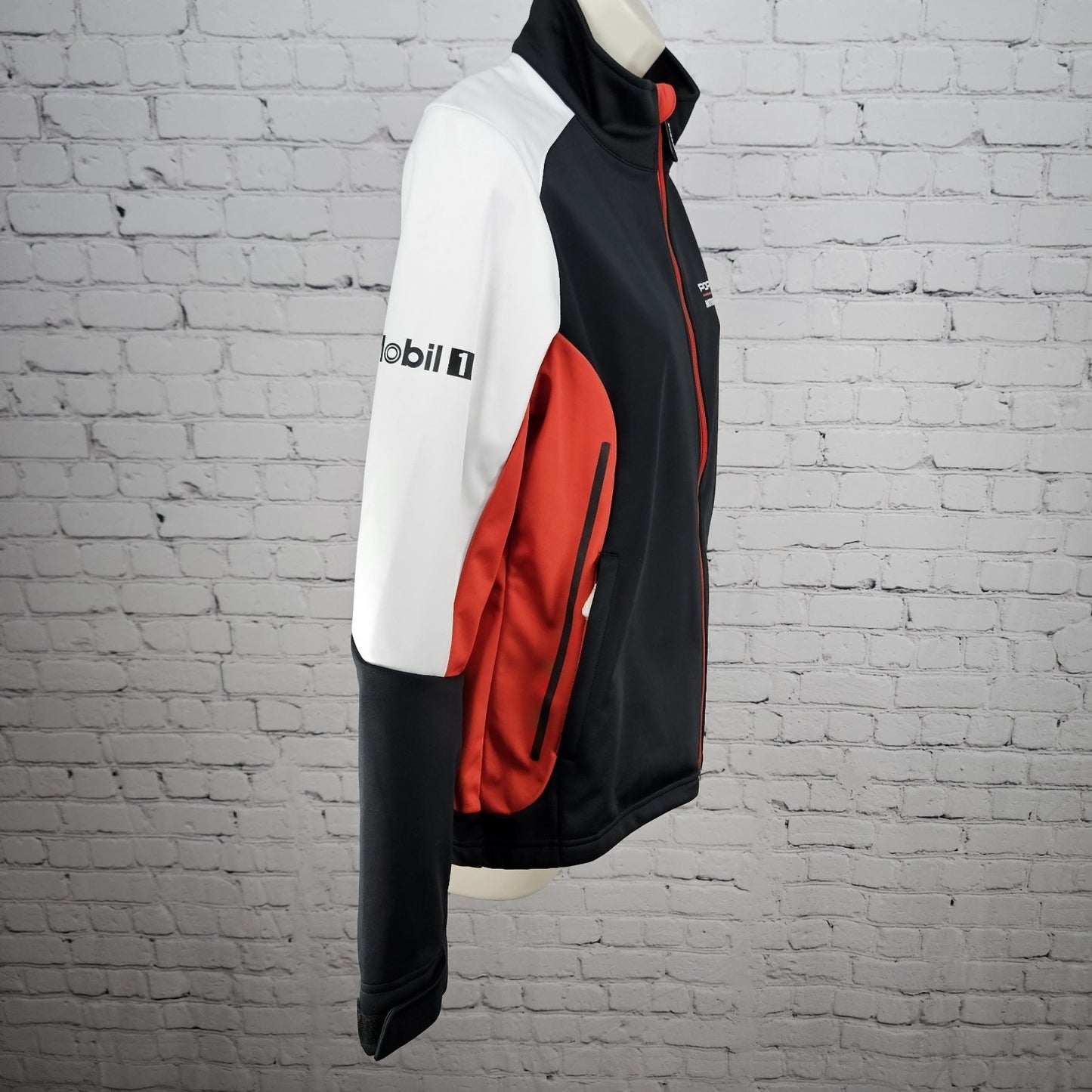 Porsche Driver's Selection Red Black Fleece Lined Waterproof Zip Jacket Small S