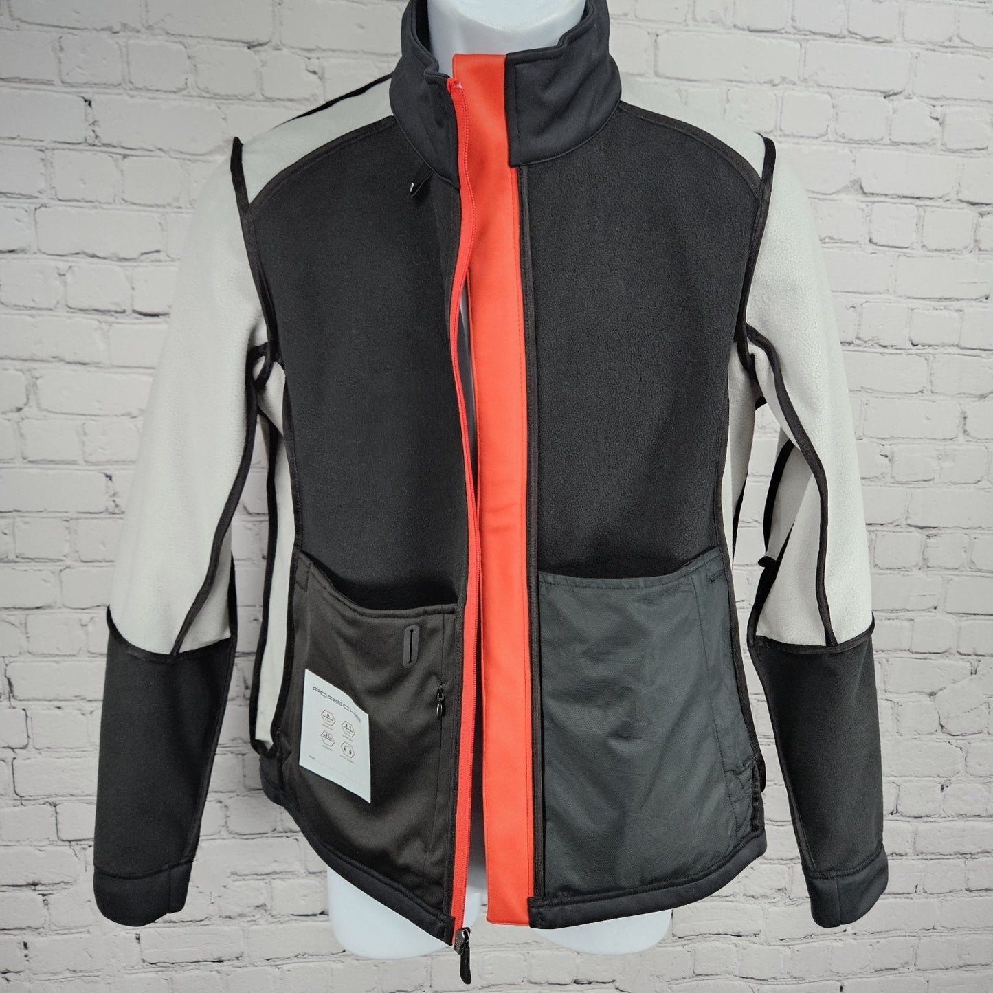 Porsche Driver's Selection Red Black Fleece Lined Waterproof Zip Jacket Small S