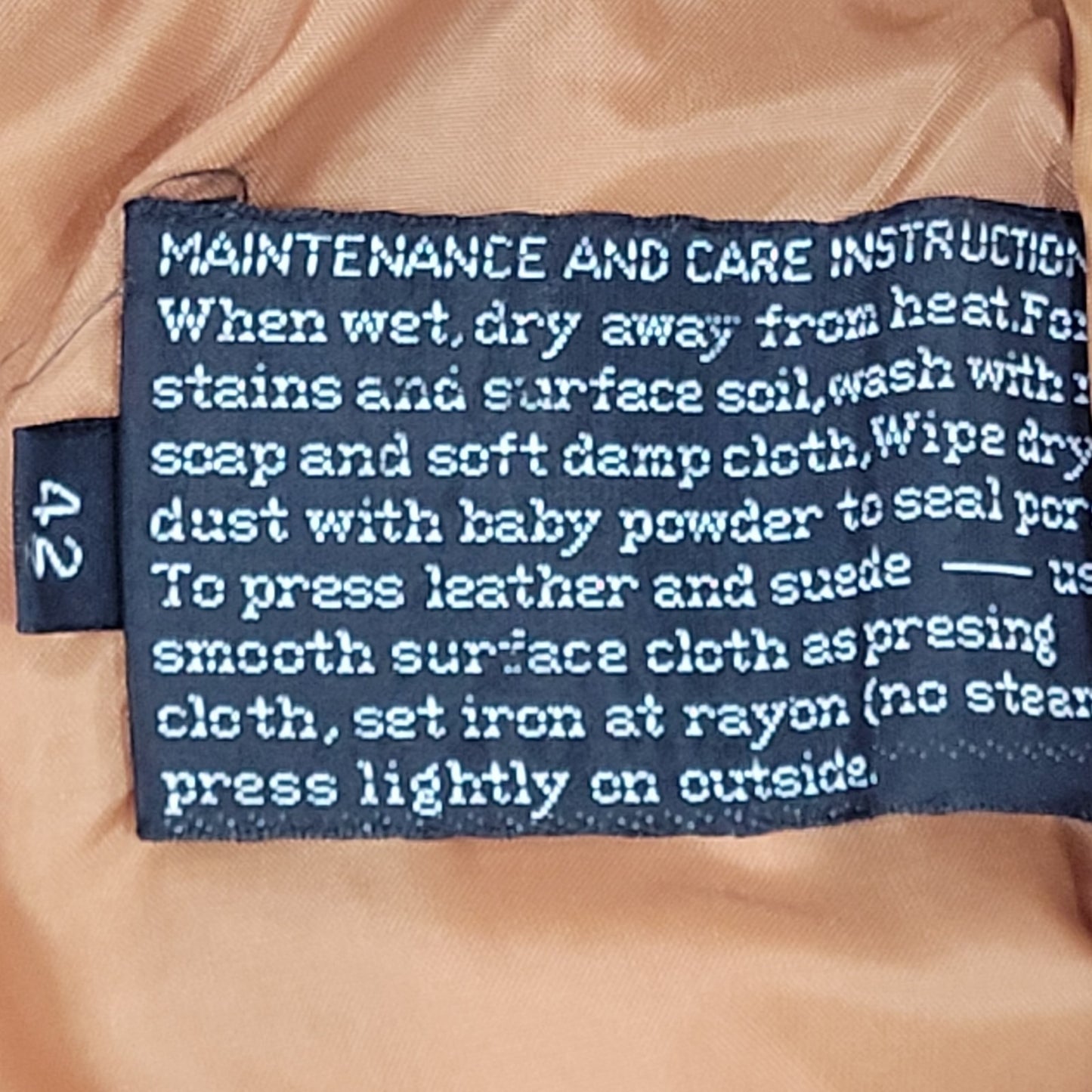 Unbranded Orange Brown Genuine Leather Full Zipped Bomber Jacket Korea Large L