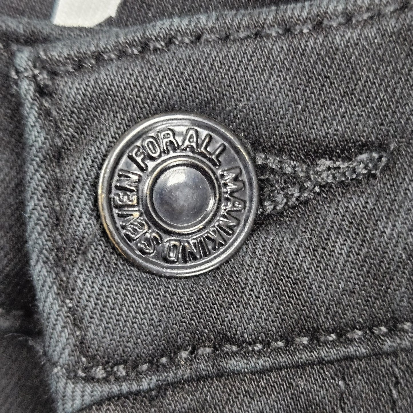 7 For All Mankind Black Denim High Waist Ankle Gwenevere Raw Hem Jeans 27(27x24)