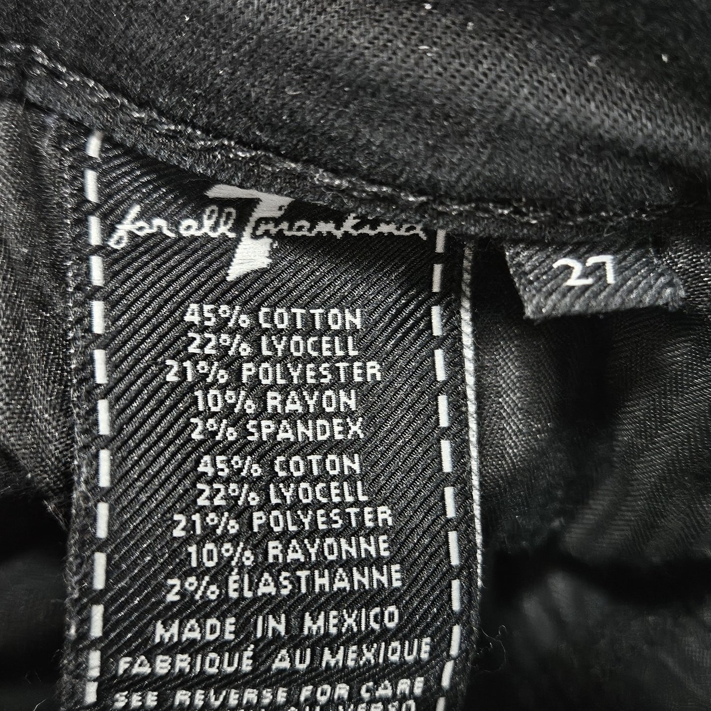 7 For All Mankind Black Denim High Waist Ankle Gwenevere Raw Hem Jeans 27(27x24)
