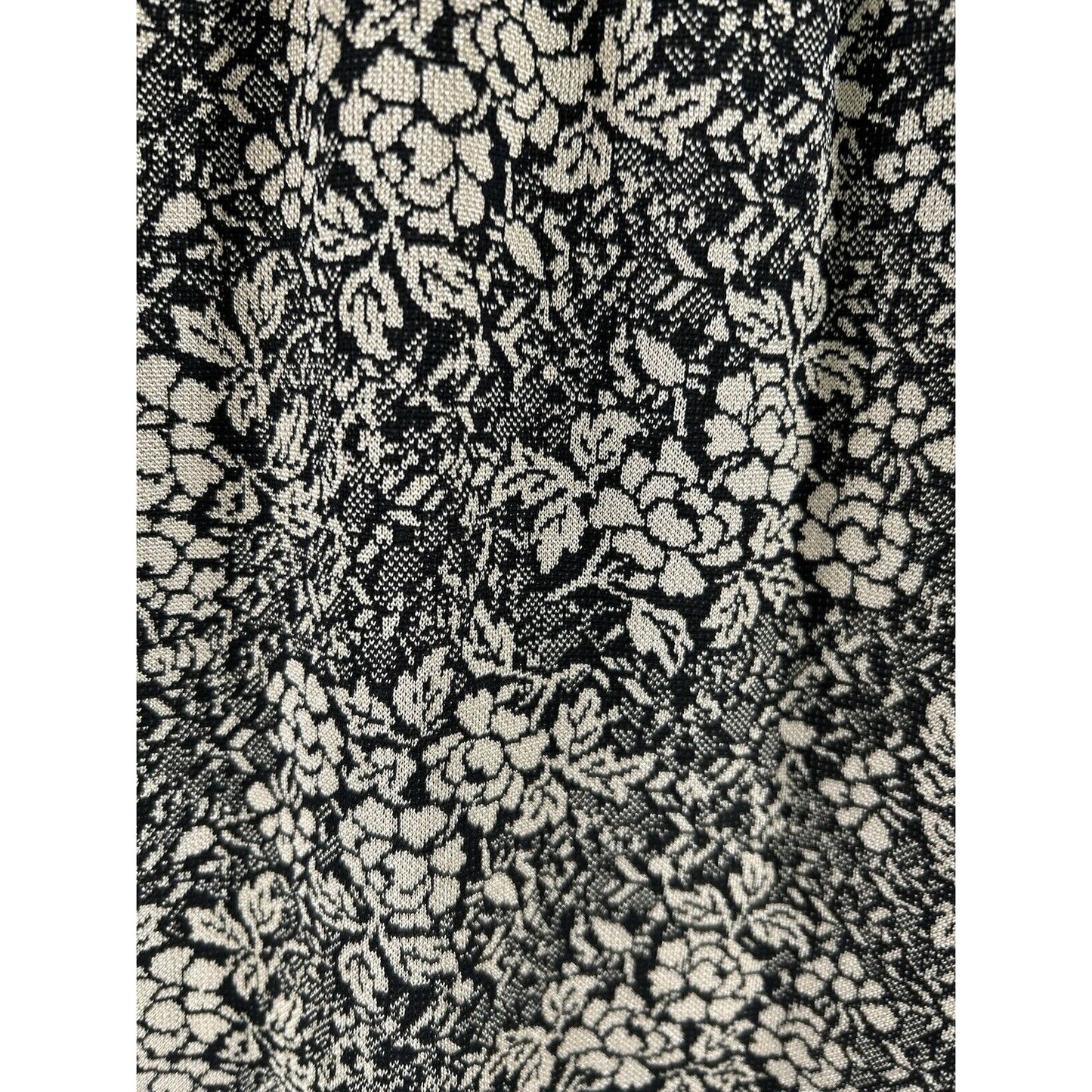 VTG Sandra Salcedo Brown Black Floral Elastic Waist Knee Length Women’s Skirt L