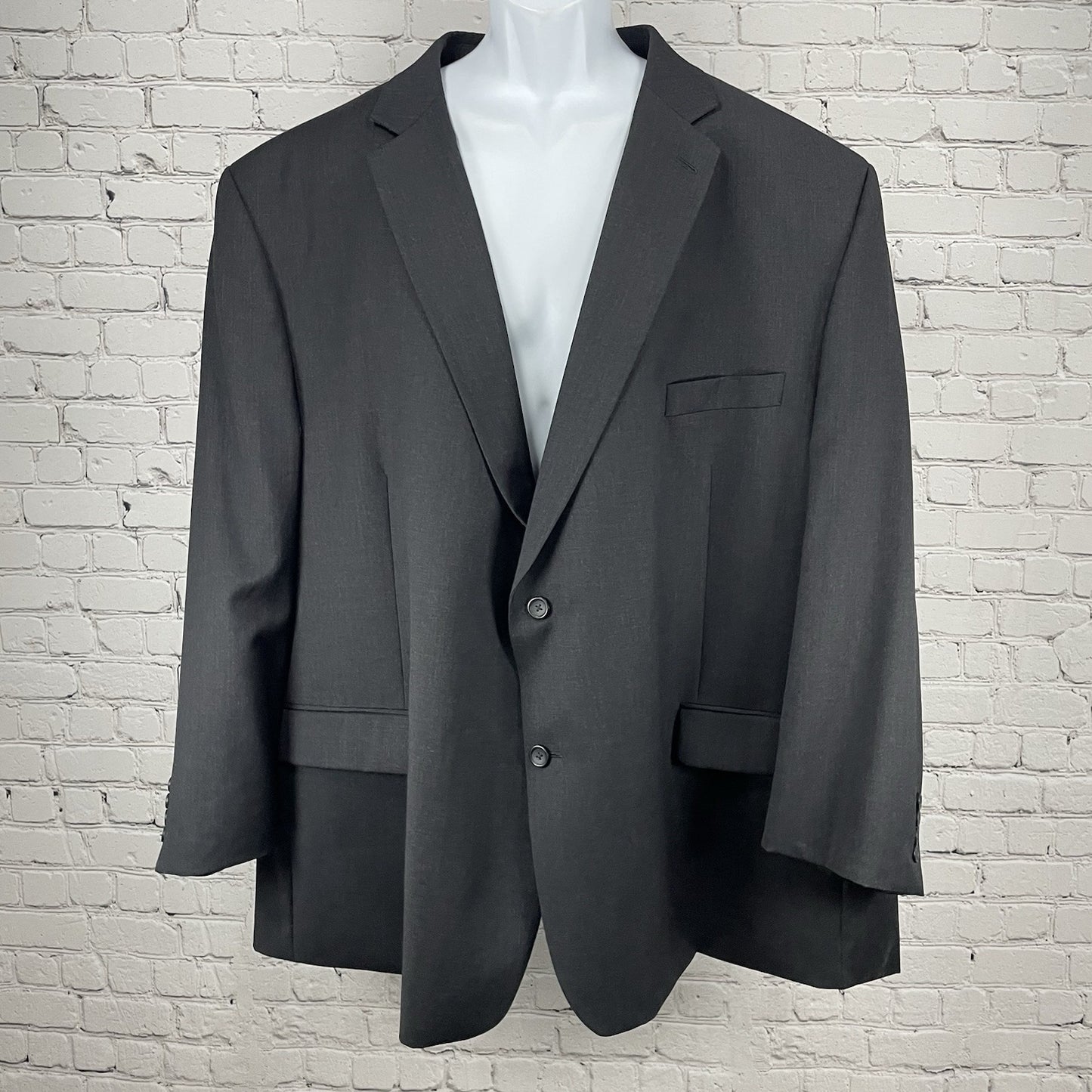 Joseph & Feiss Black Wool 2 Button Vented Blazer Jacket Sport Coat Size 60R