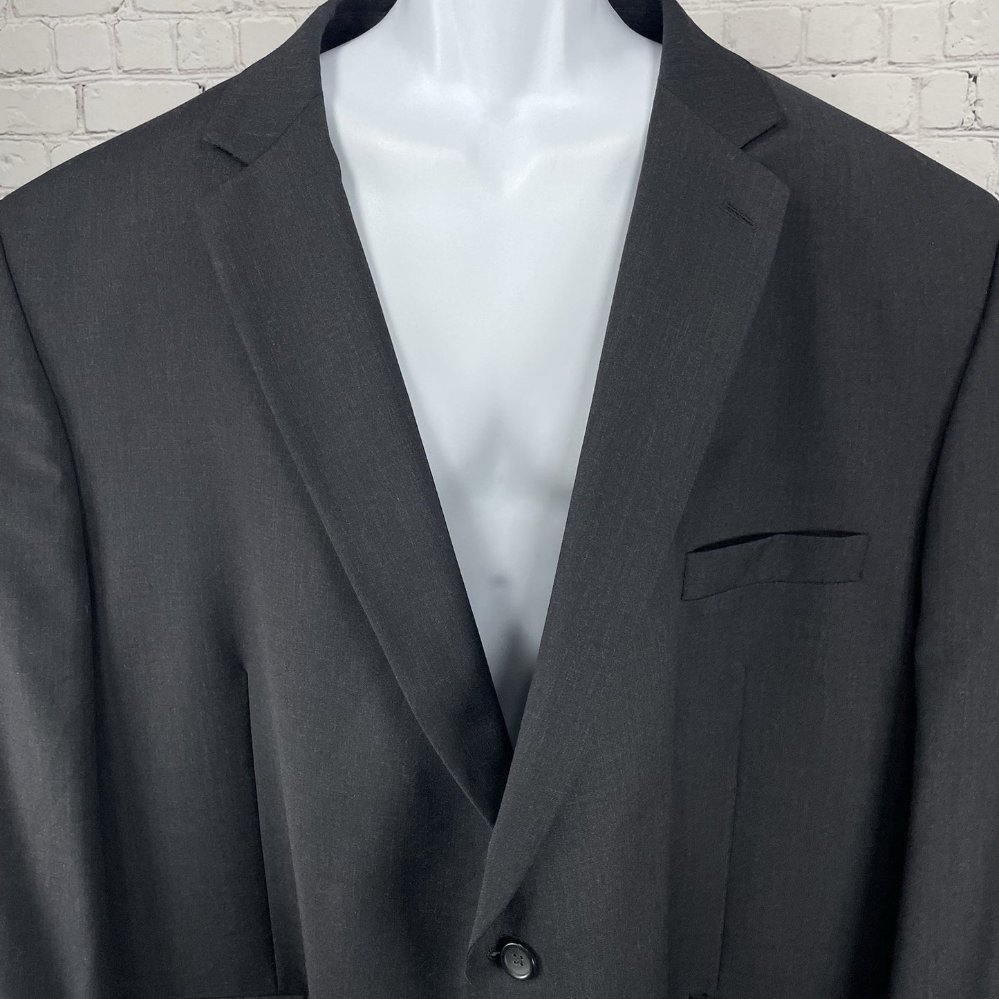 Joseph & Feiss Black Wool 2 Button Vented Blazer Jacket Sport Coat Size 60R